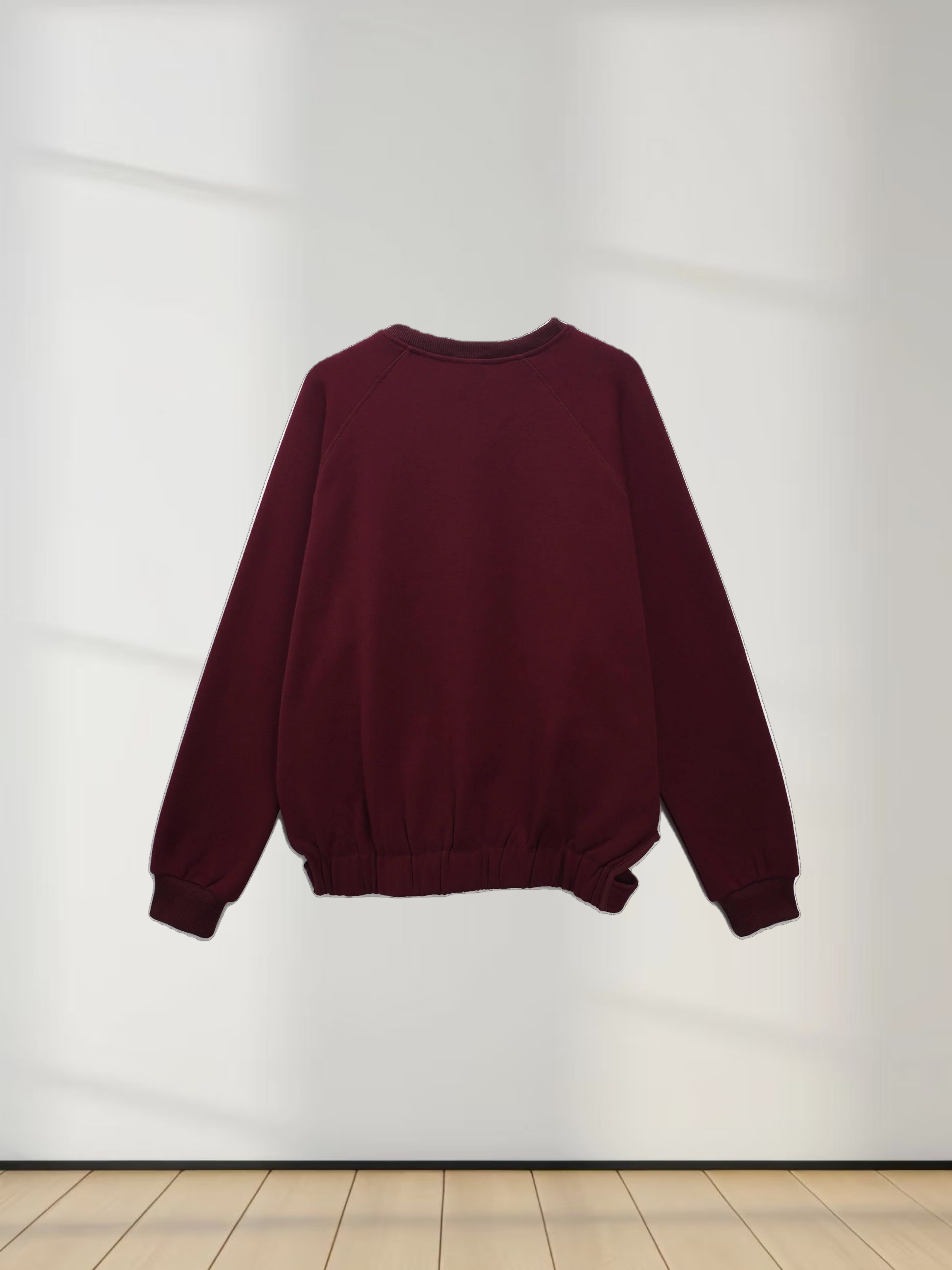 Side Strap Dolman Sweatshirt-Maroon