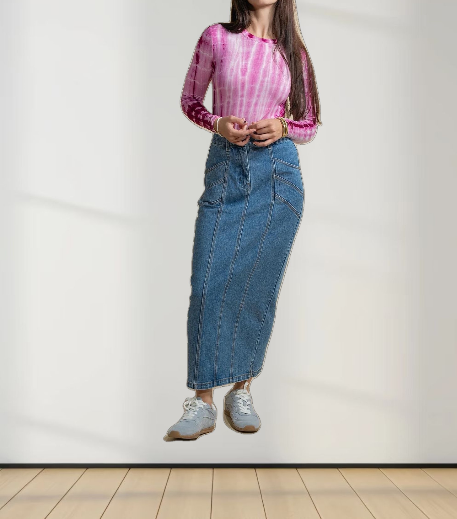 Tie Dye Crew Neck T-Shirt-Pink