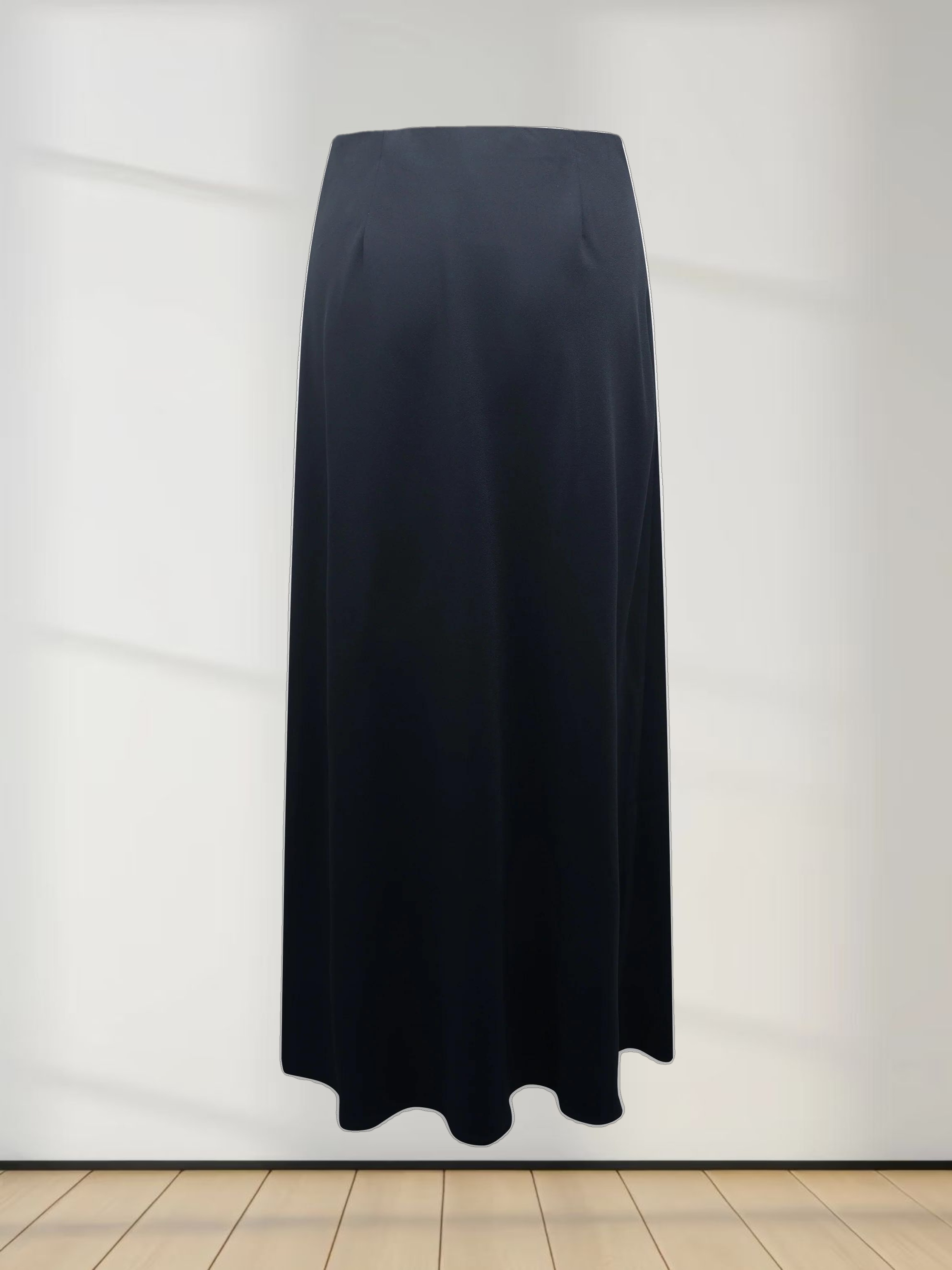 Crepe Slip Skirt-Navy