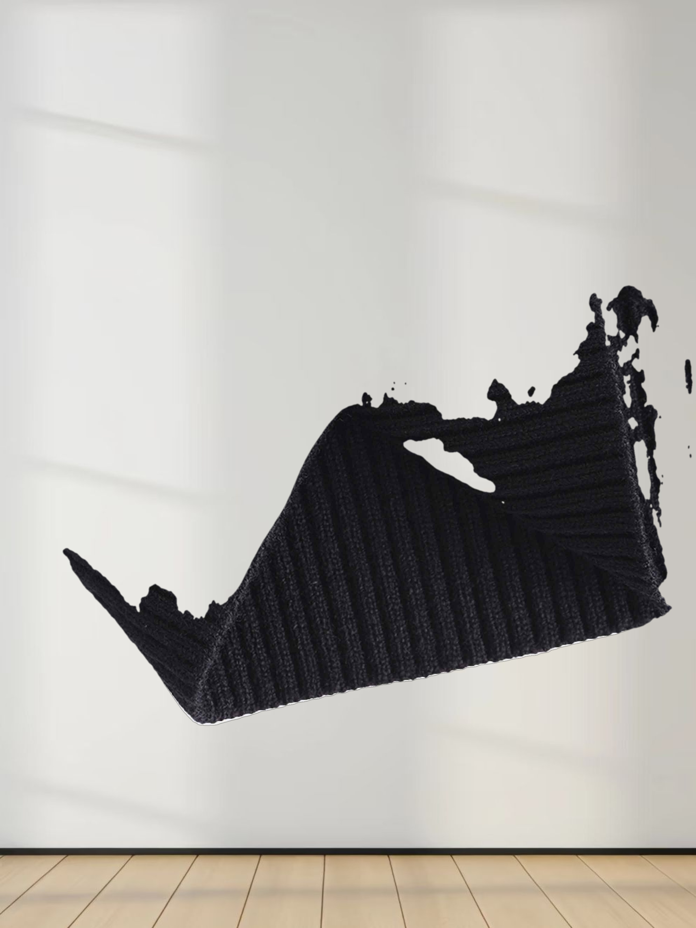 Waffle Wave Sweater- Solid Black