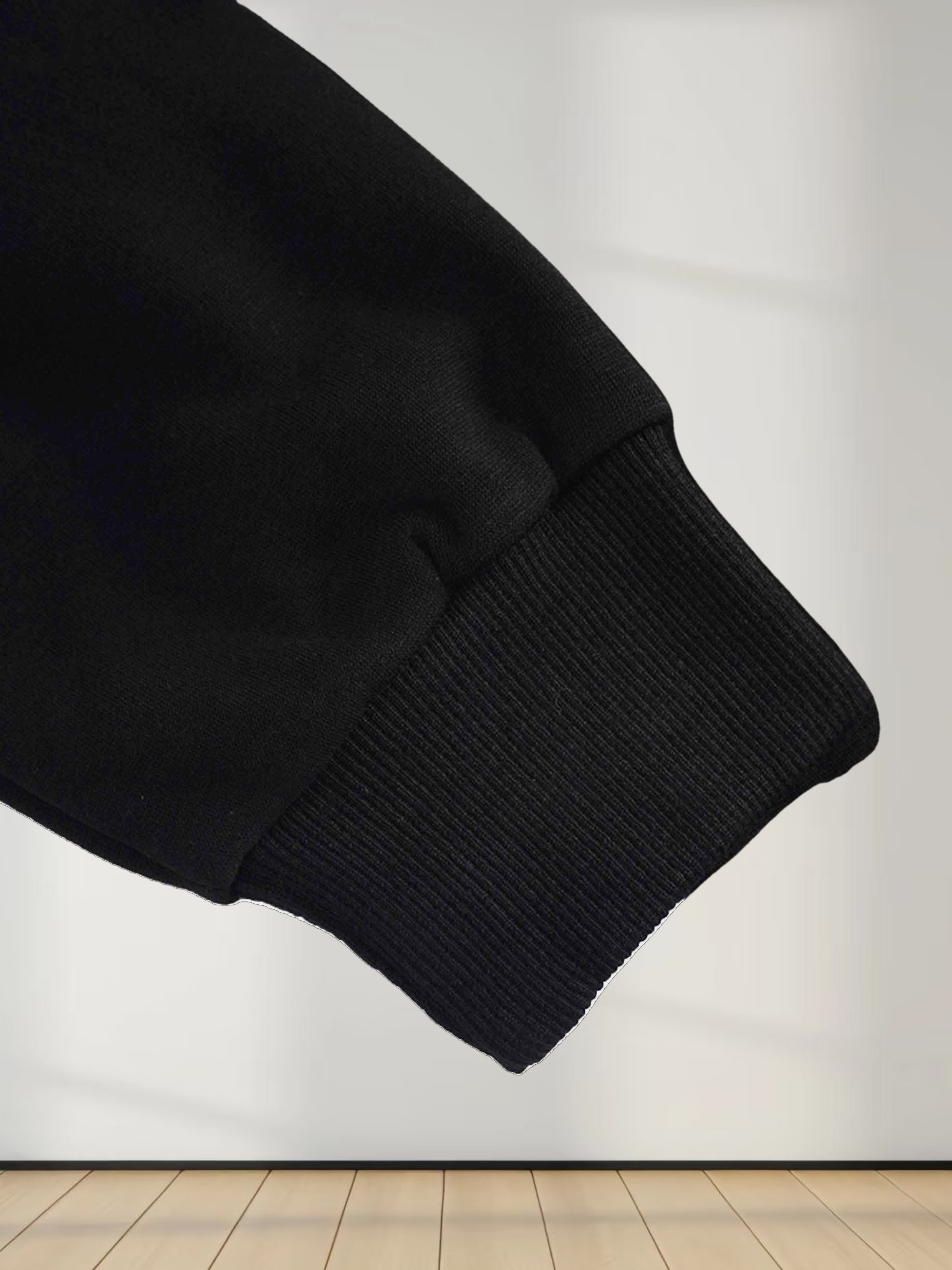 Side Strap Dolman Sweatshirt-Black