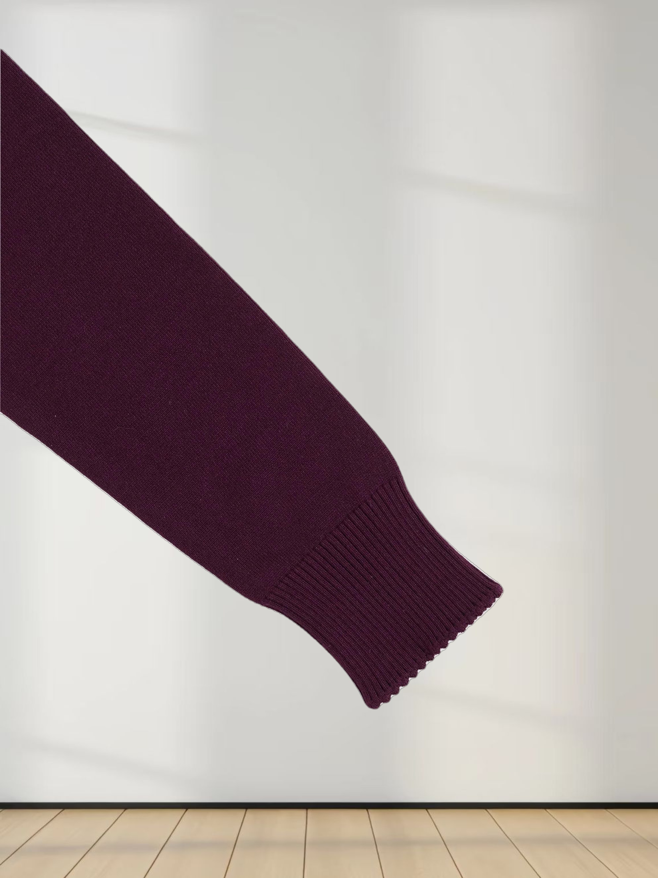 Trim Detail Crew Crop Cardigan-Burgundy