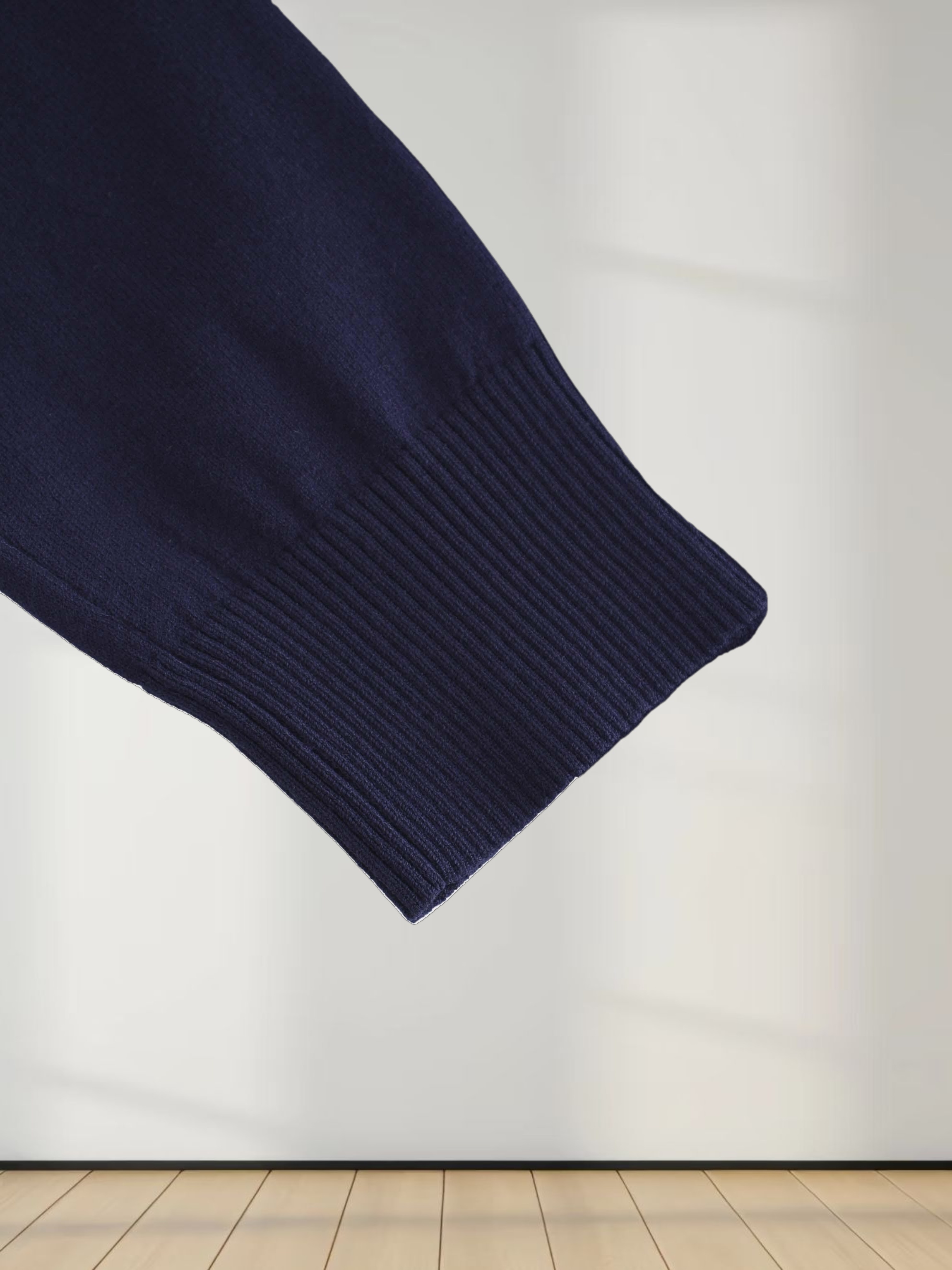 Beaded Turtleneck-Navy