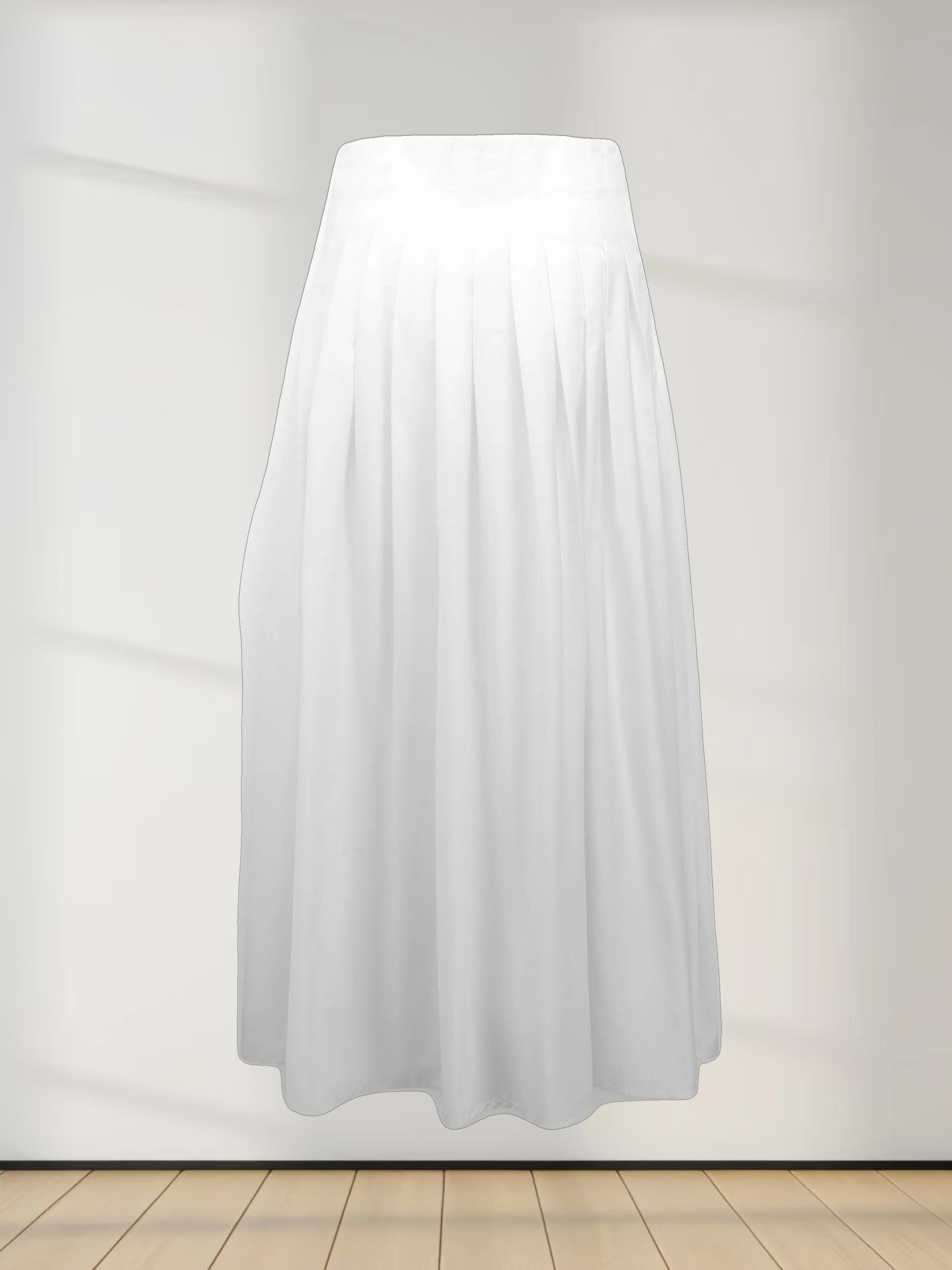 Full Pleated Skirt-White