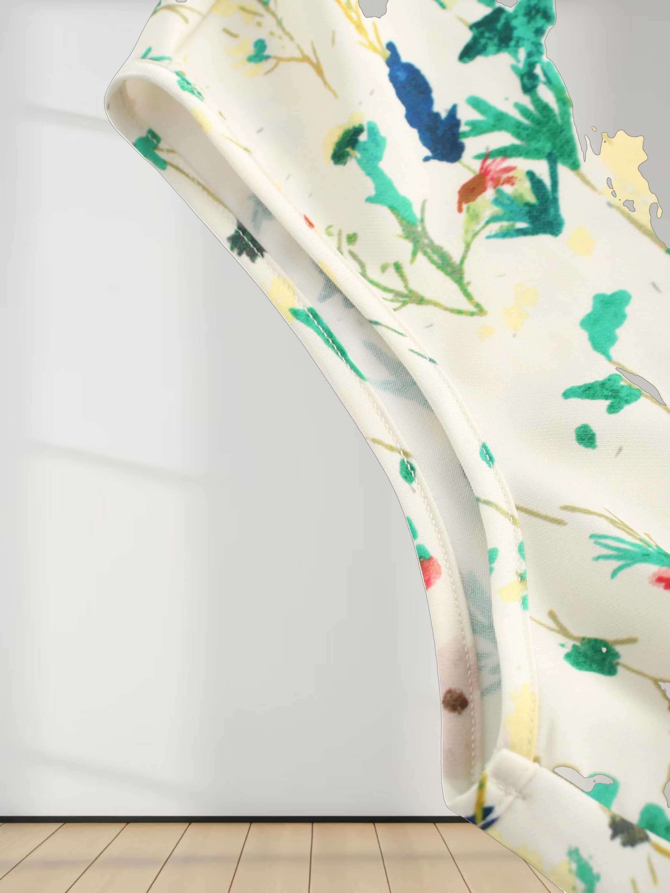 Pleated Bottom Slip Dress-Floral Confetti