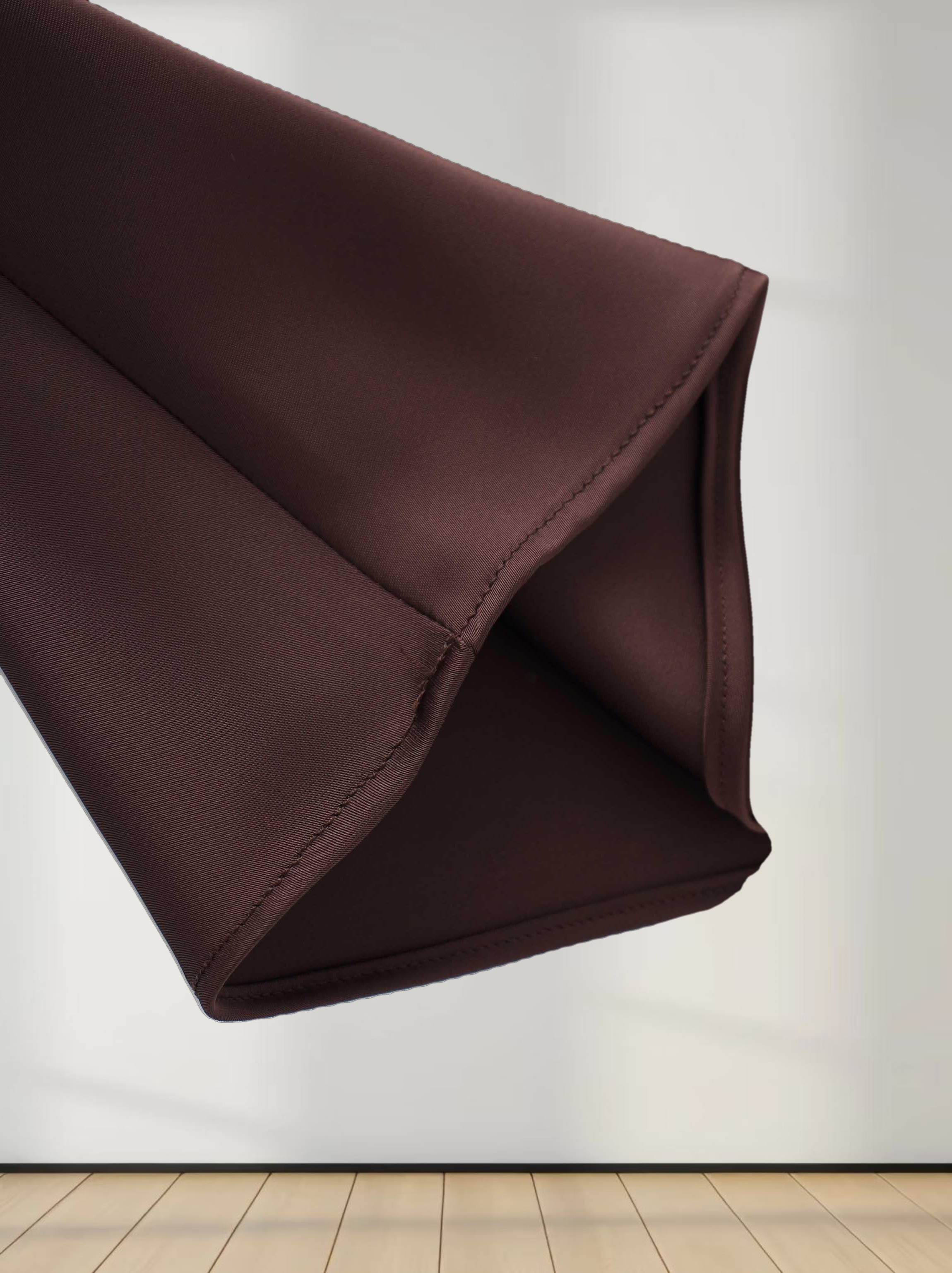 Solid Satin Slip Skirt-Chocolate Brown