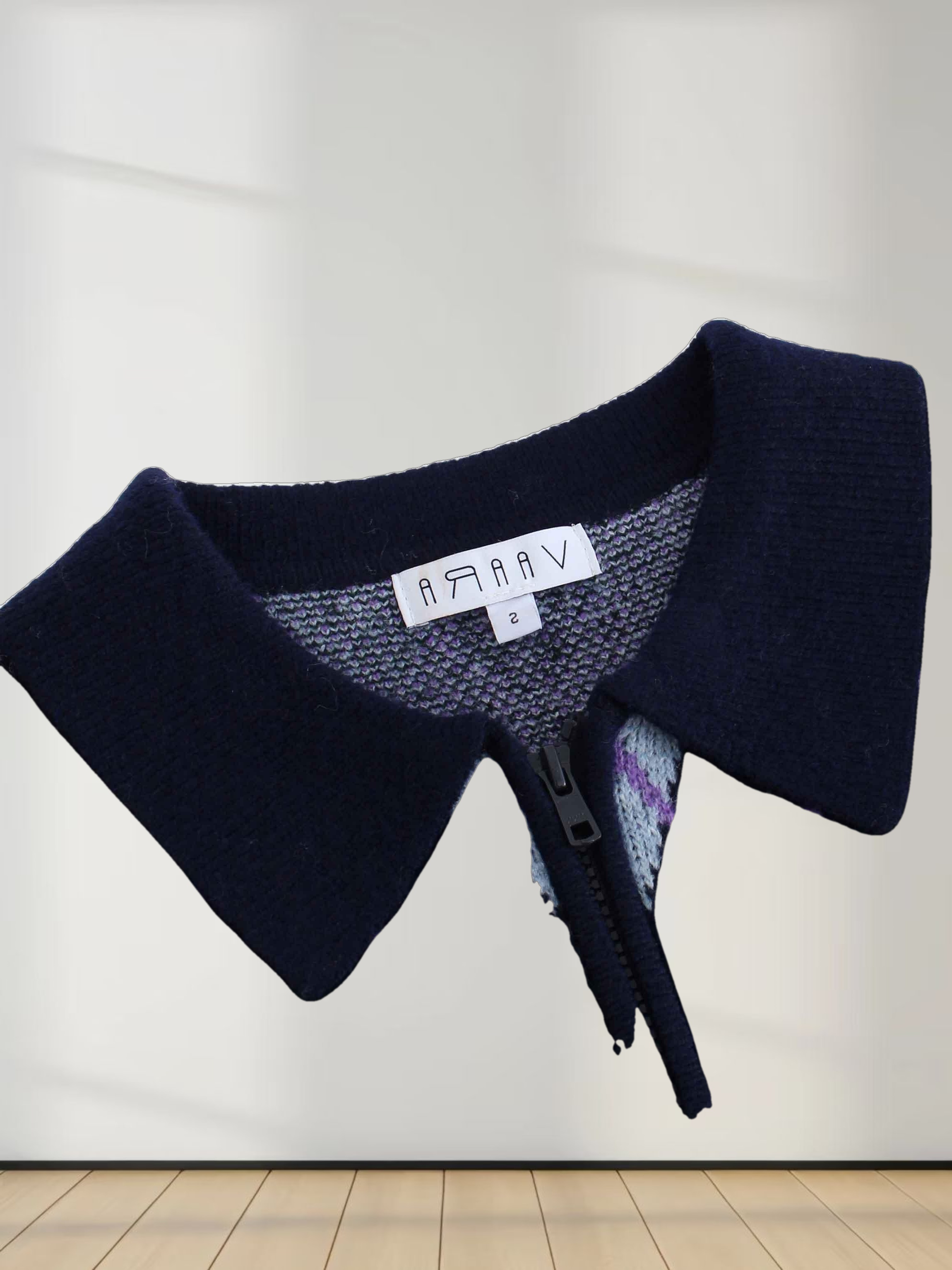 Argyle Collared Sweater-Navy