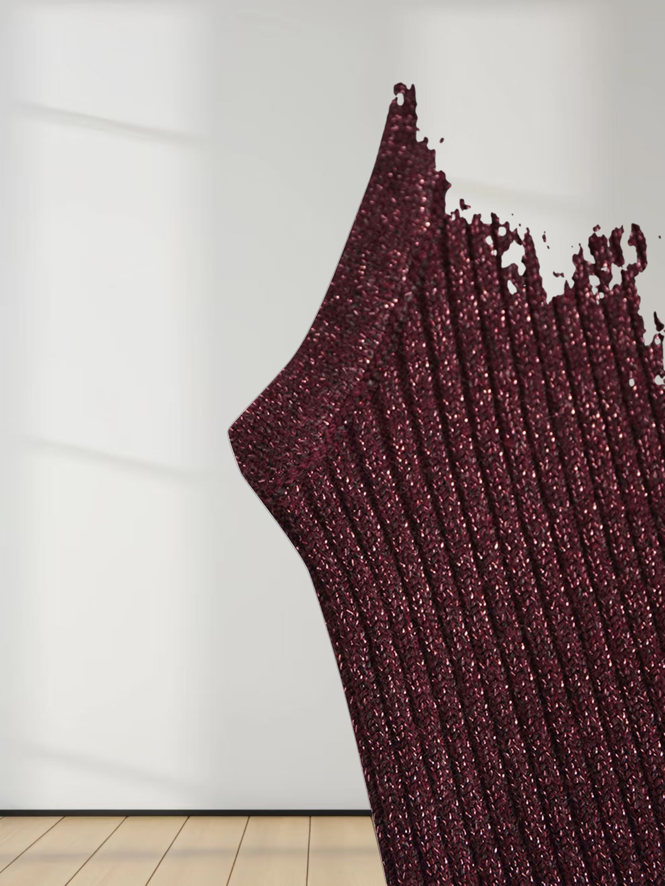 Lurex Sleeveless Sweater-Heathered Burgundy