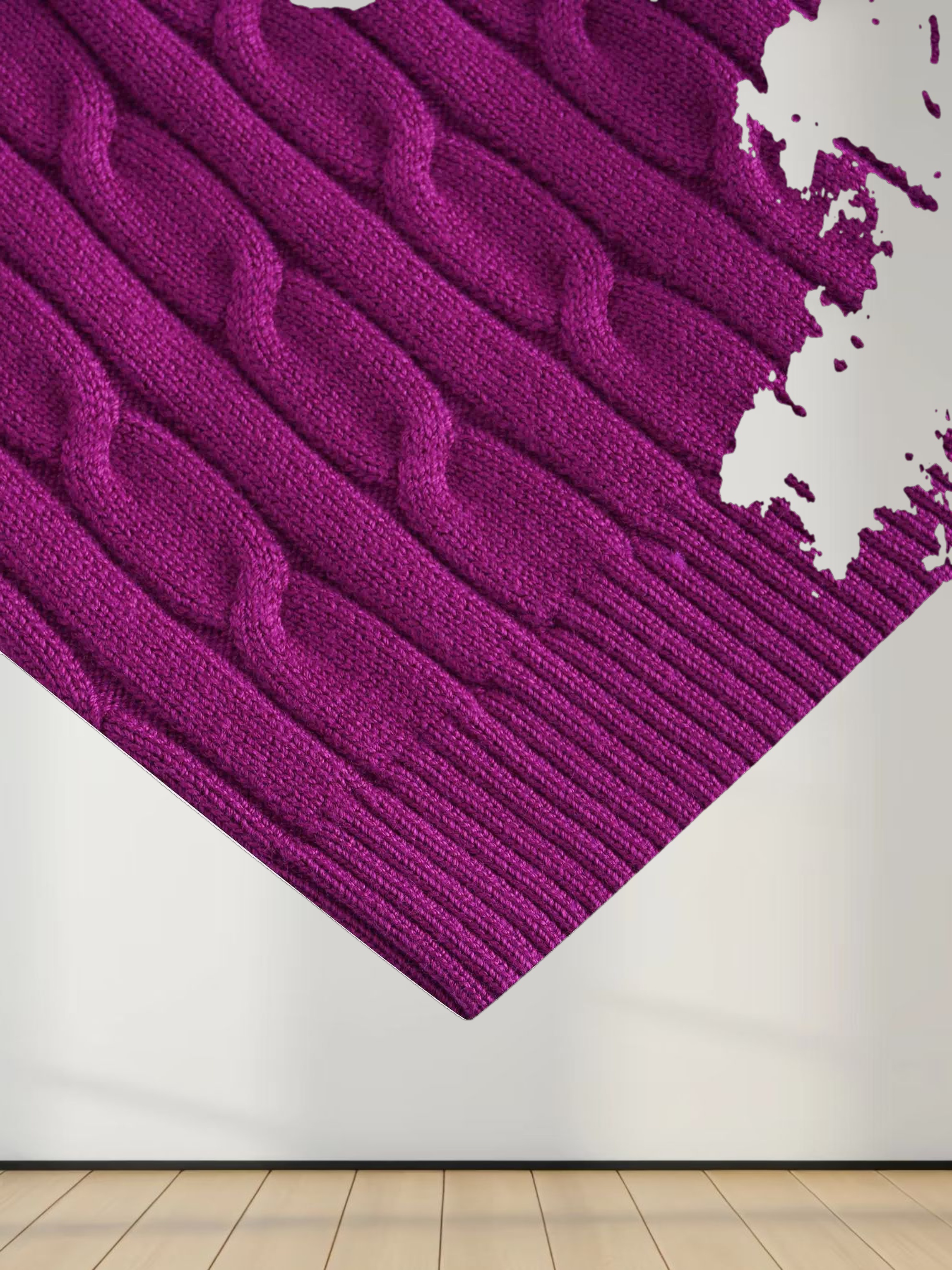 Cable Knit Crew Cardigan-Pink