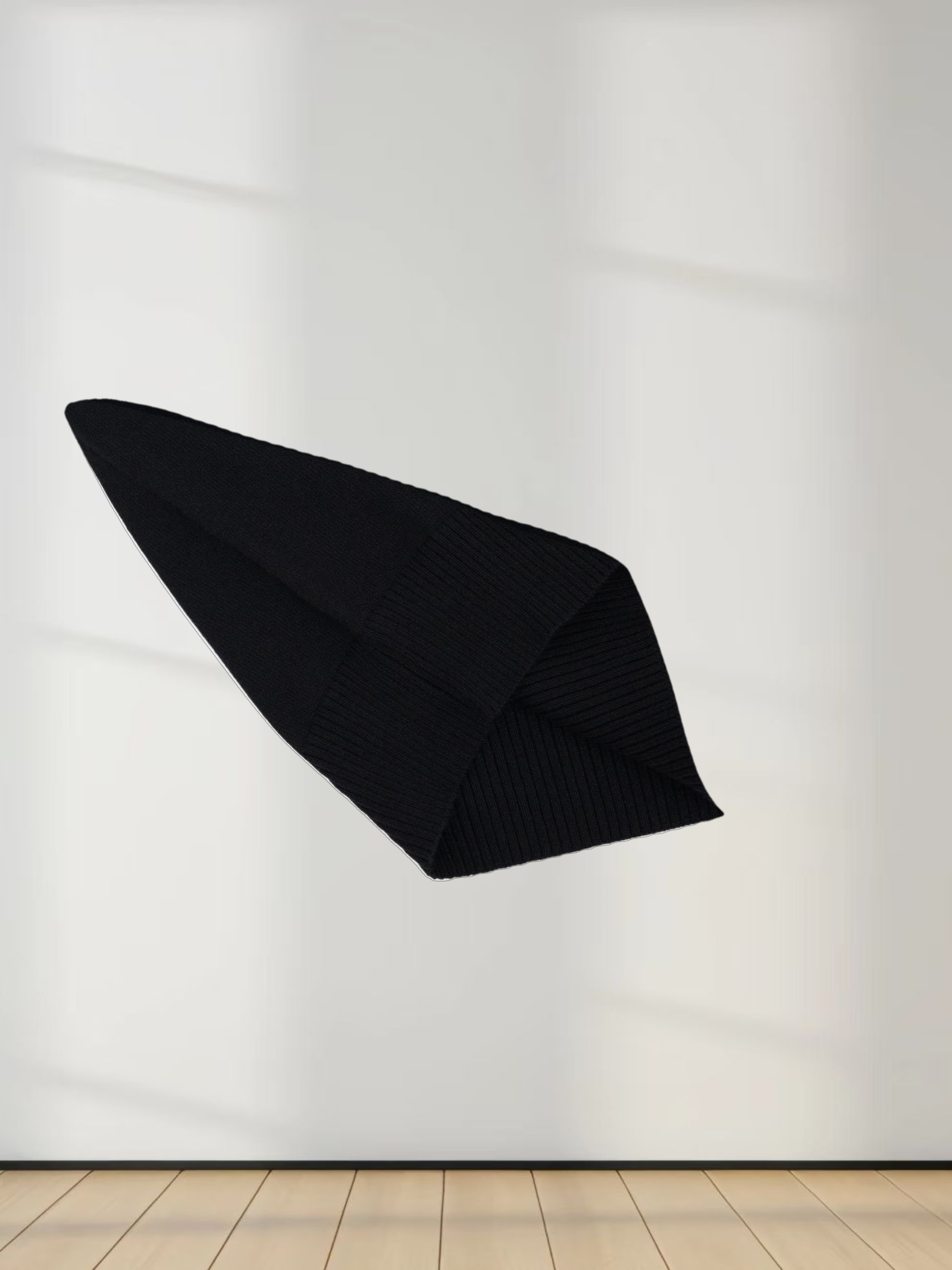 Thin Stripe Turtleneck  Sweater-Black/Hot Pink