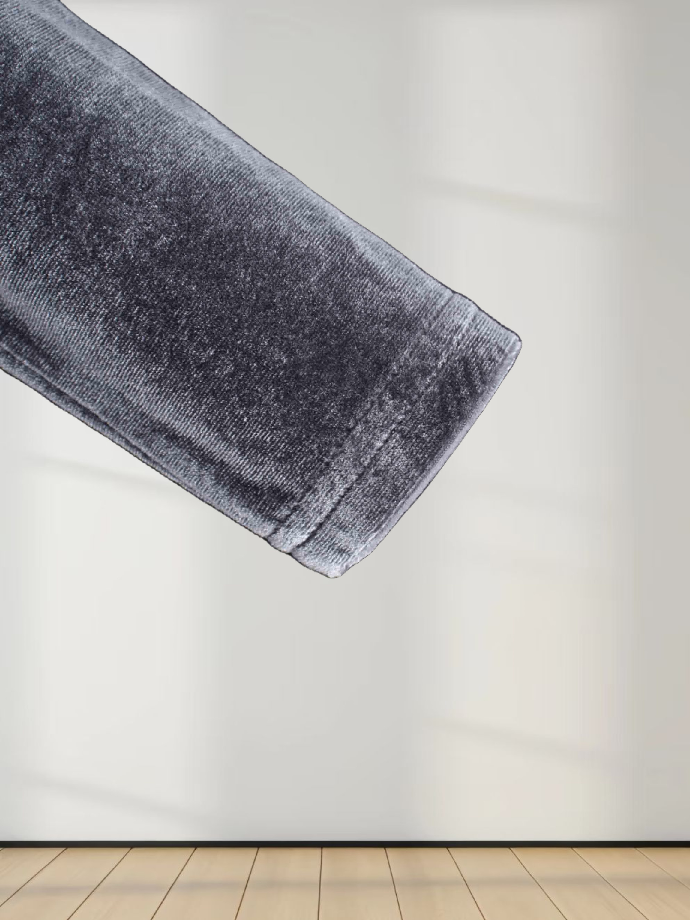 Velour Mock Neck Turtleneck-Grey