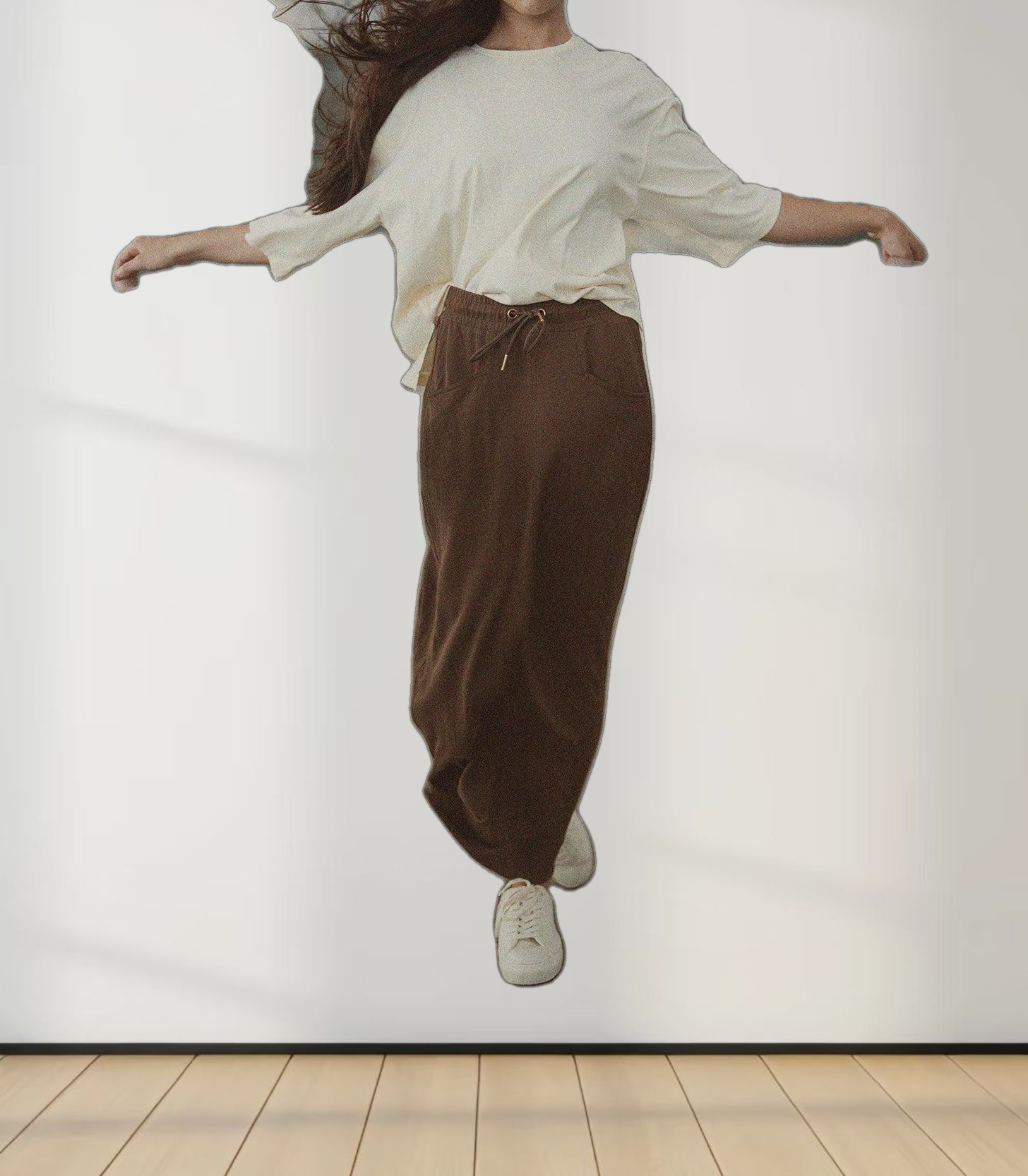 Oversized Boxy 3Q Sleeve Tee-Cream