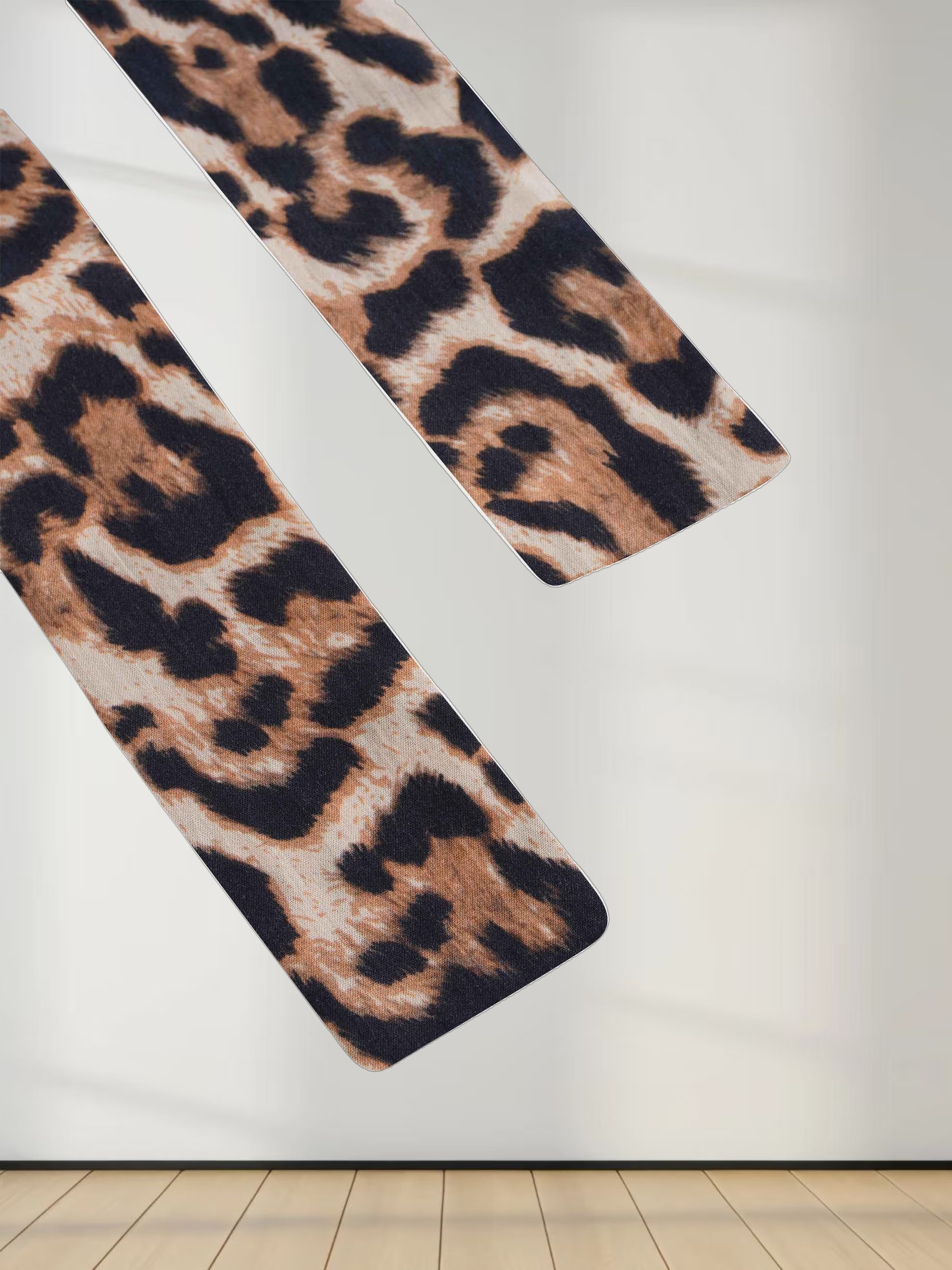 Long Button Down Shirtdress-Leopard Print