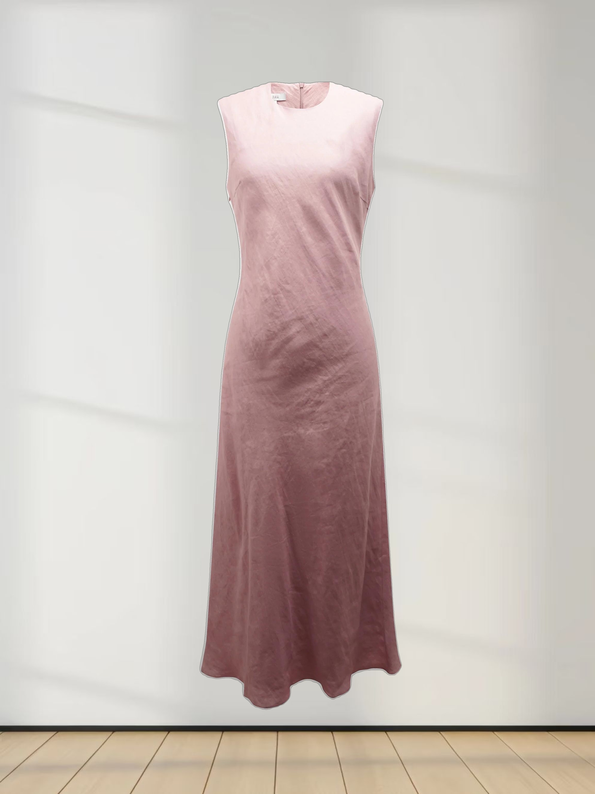 Linen A-Line Slip Dress-Blush