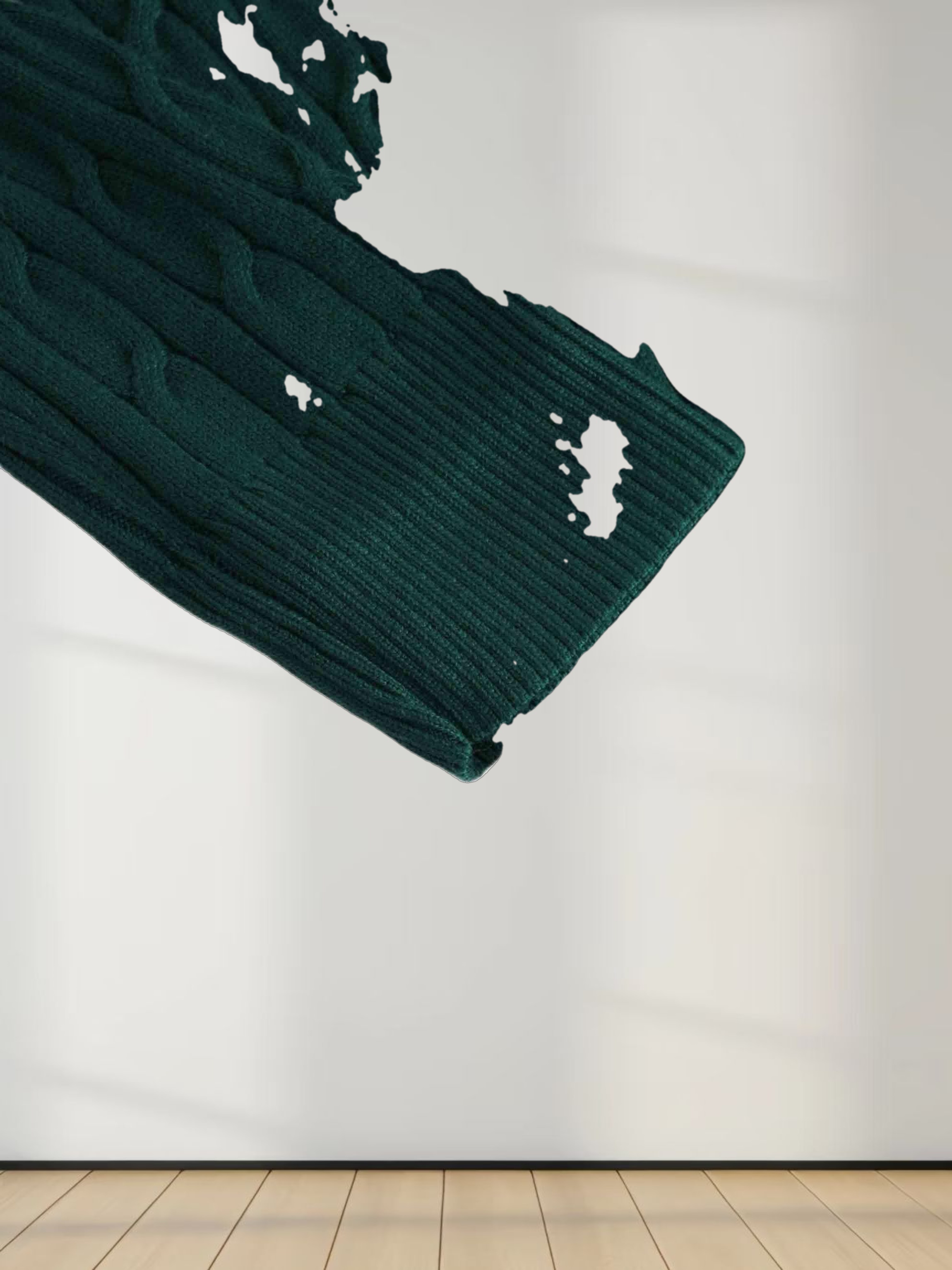 Knit Cable Sweater-Hunter Green