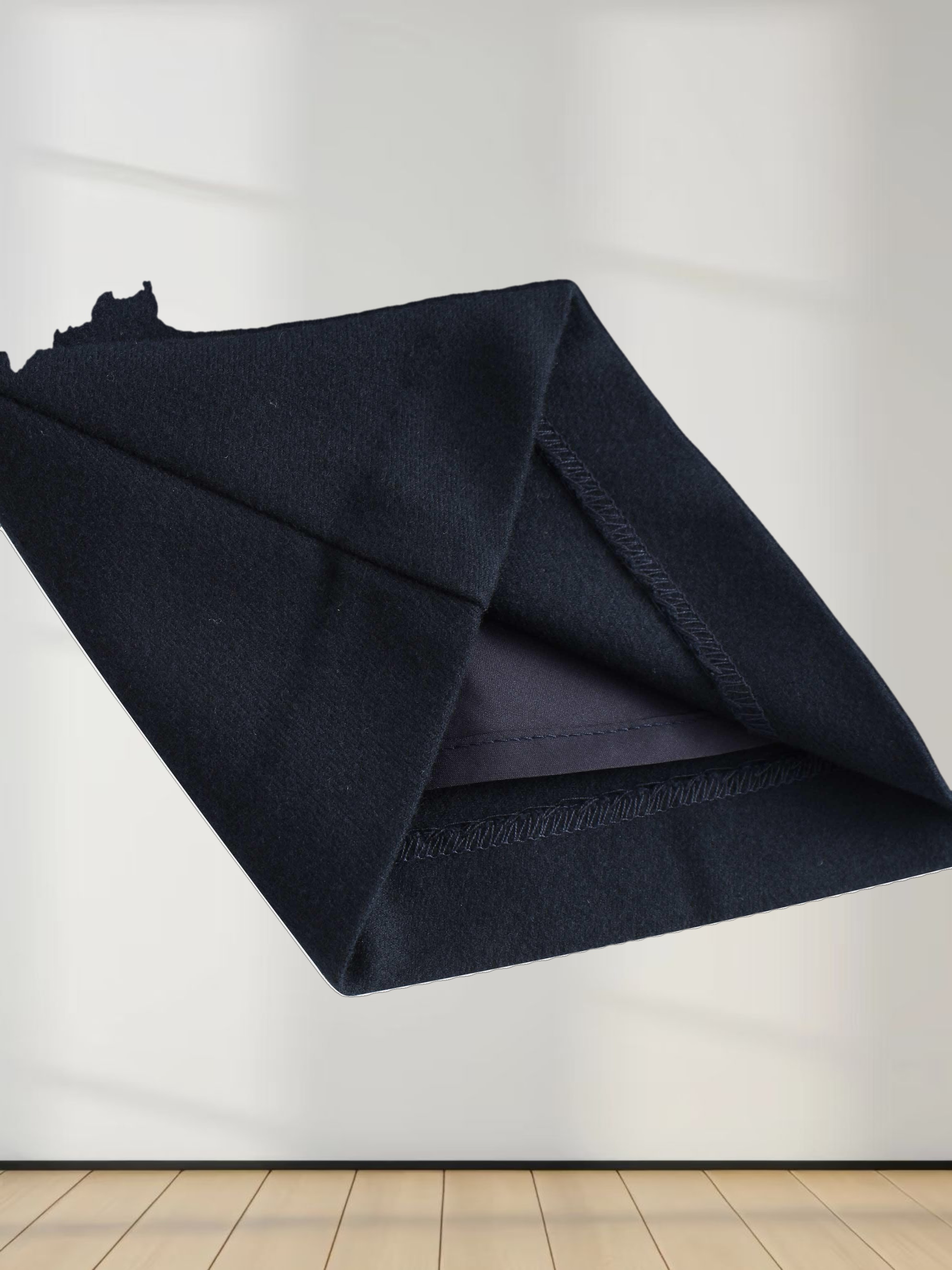 Basic A-Line Seamed Short Skirt-Navy