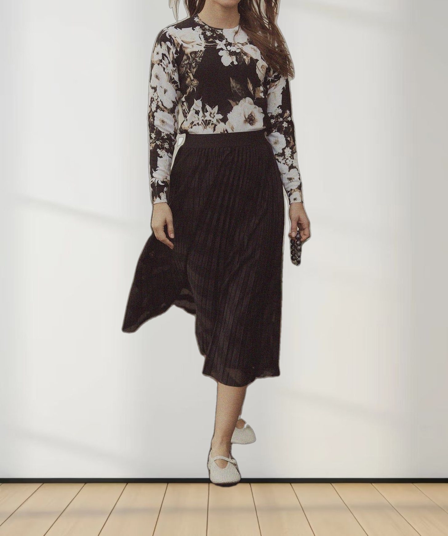 Printed Sweater-Gold Floral