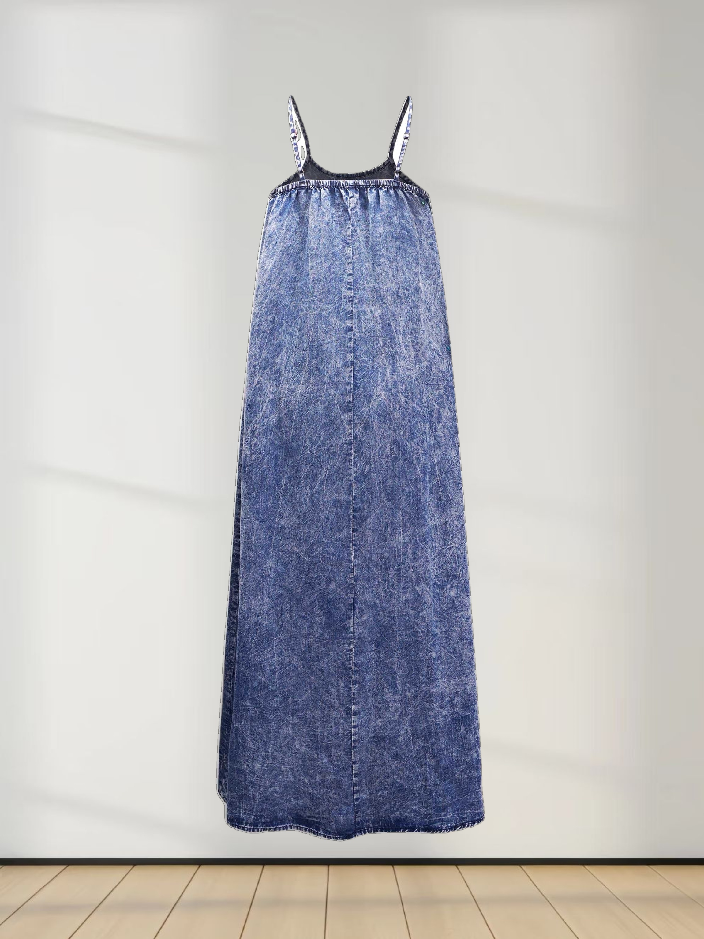 Crew Neck Jumper-Washed Blue Denim