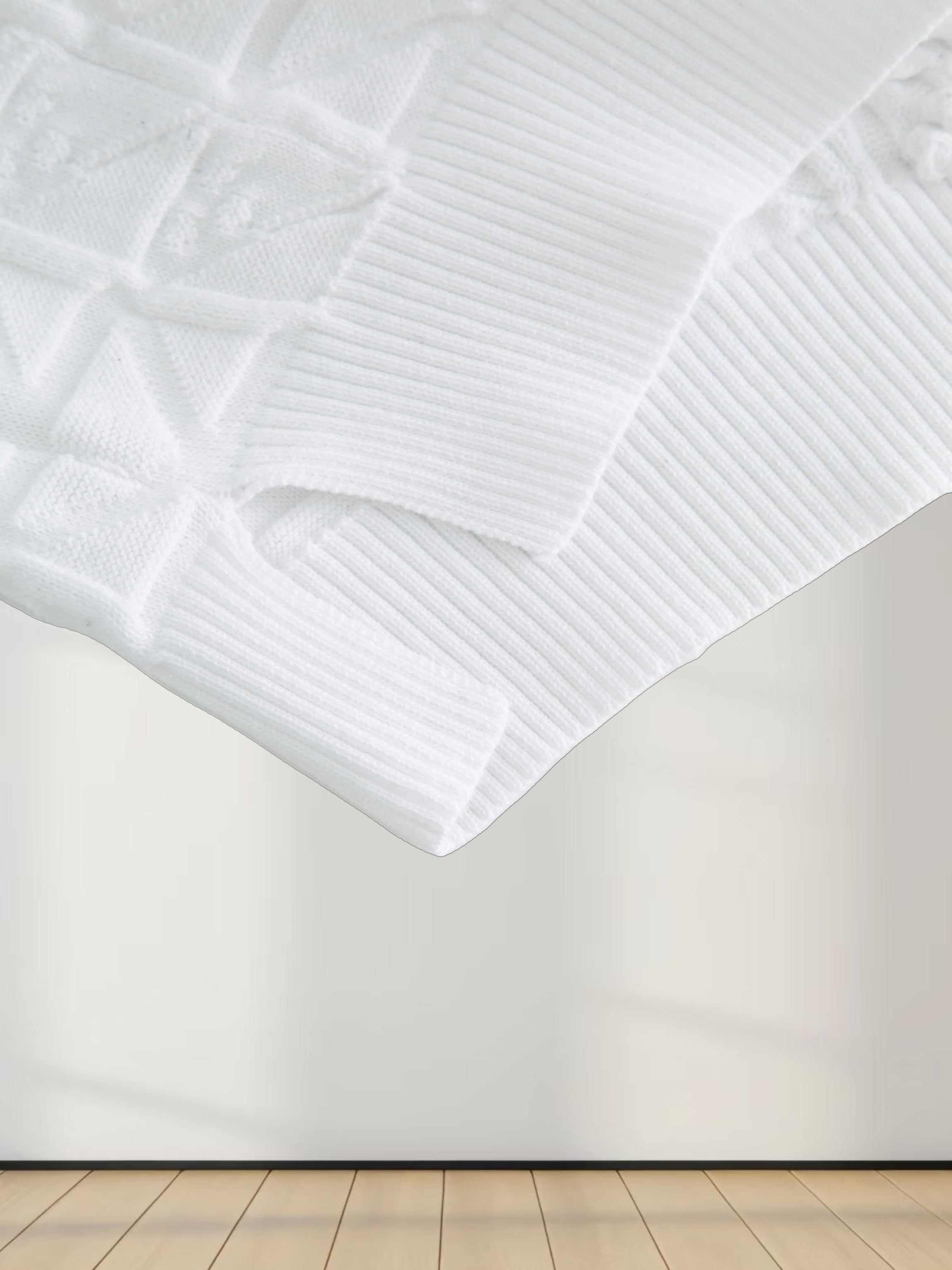 Cross Stitch Sweater-White