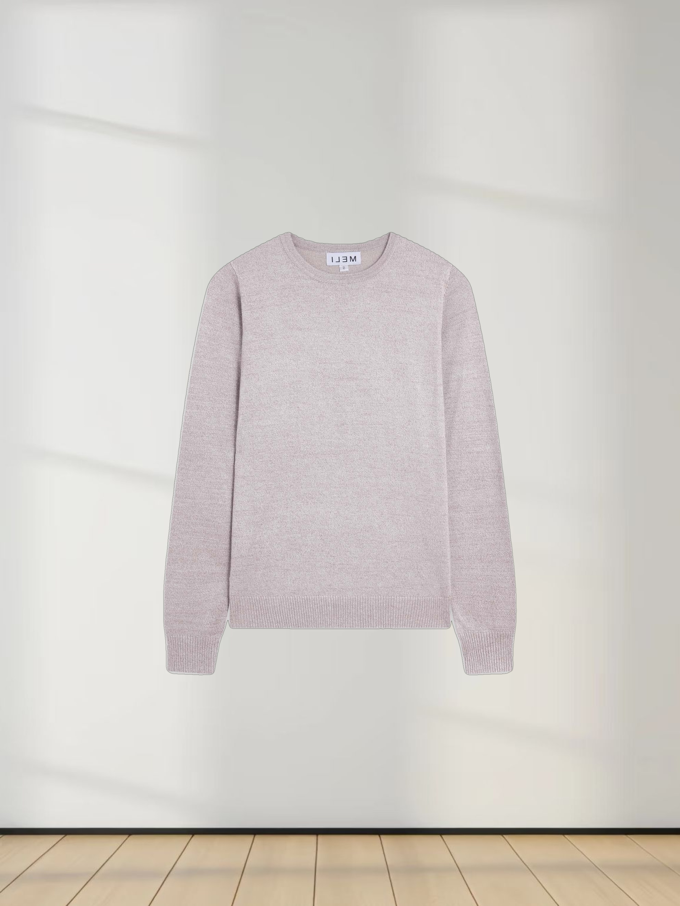 Basic Crew Sweater LS-Heathered Oatmeal