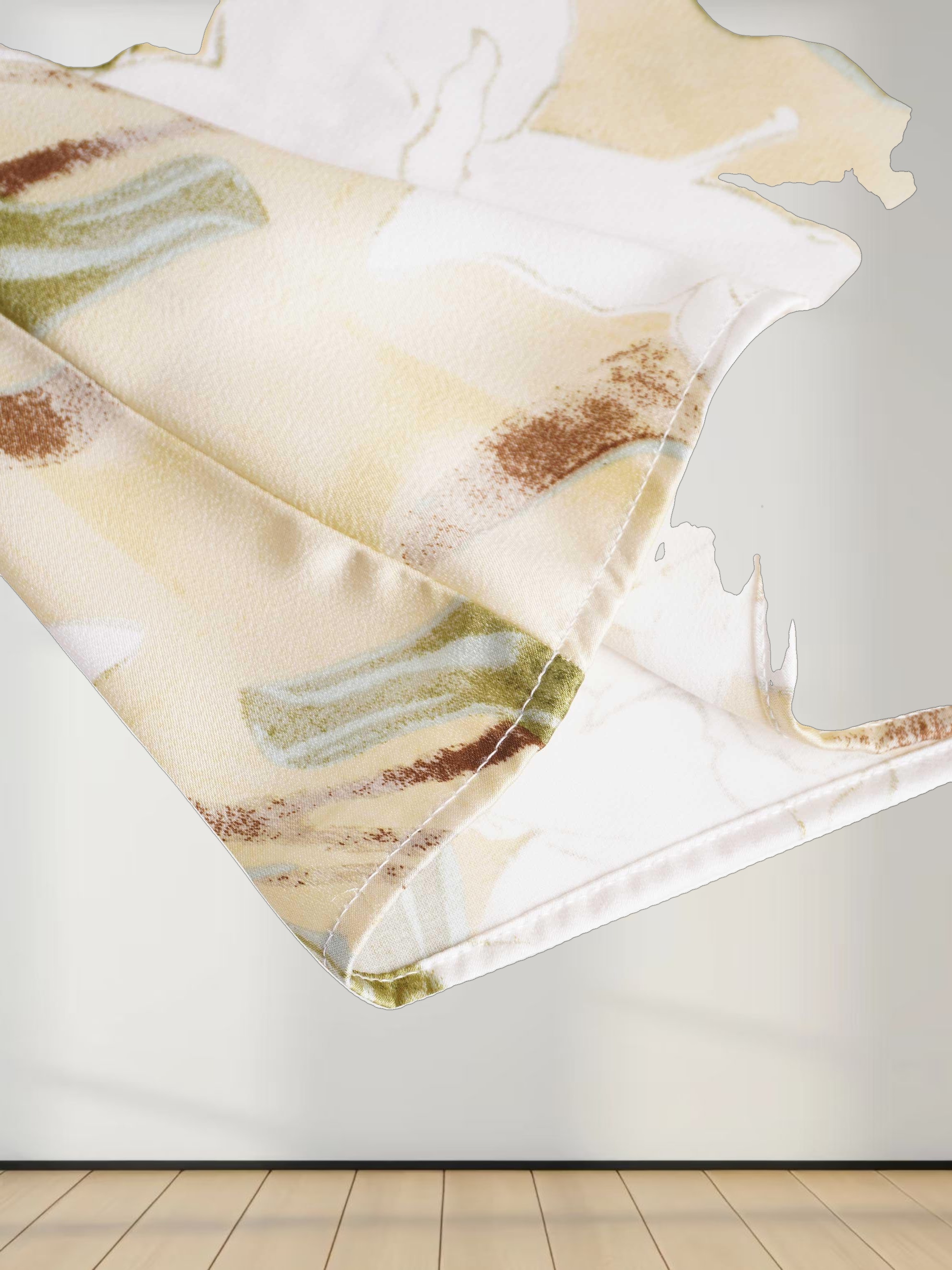 A-Line V Neck Slip Dress-Shades of Green