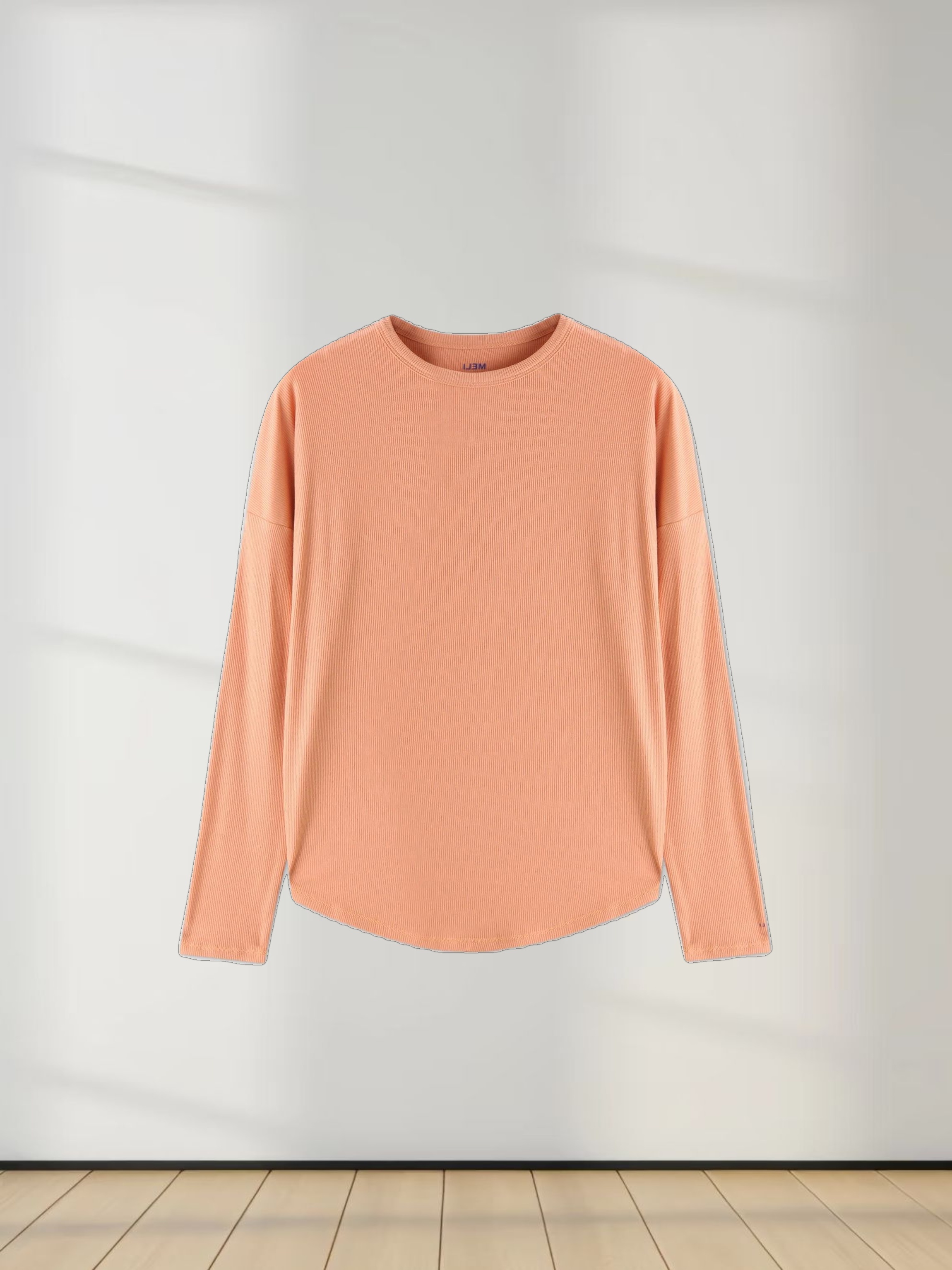 Ribbed Swing Tee-Peach