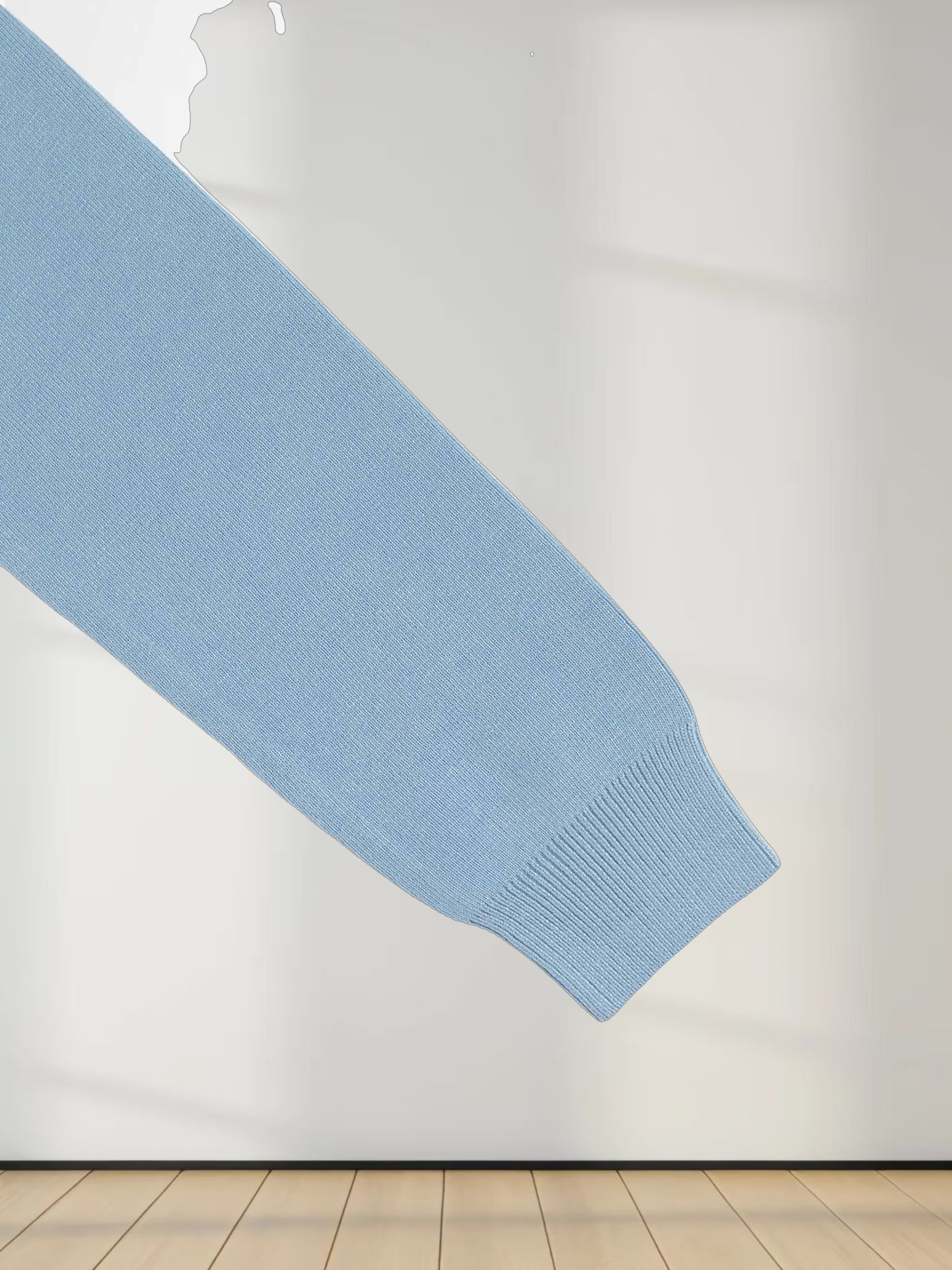 Mock Neck Thin Knit Sweater-Light Blue