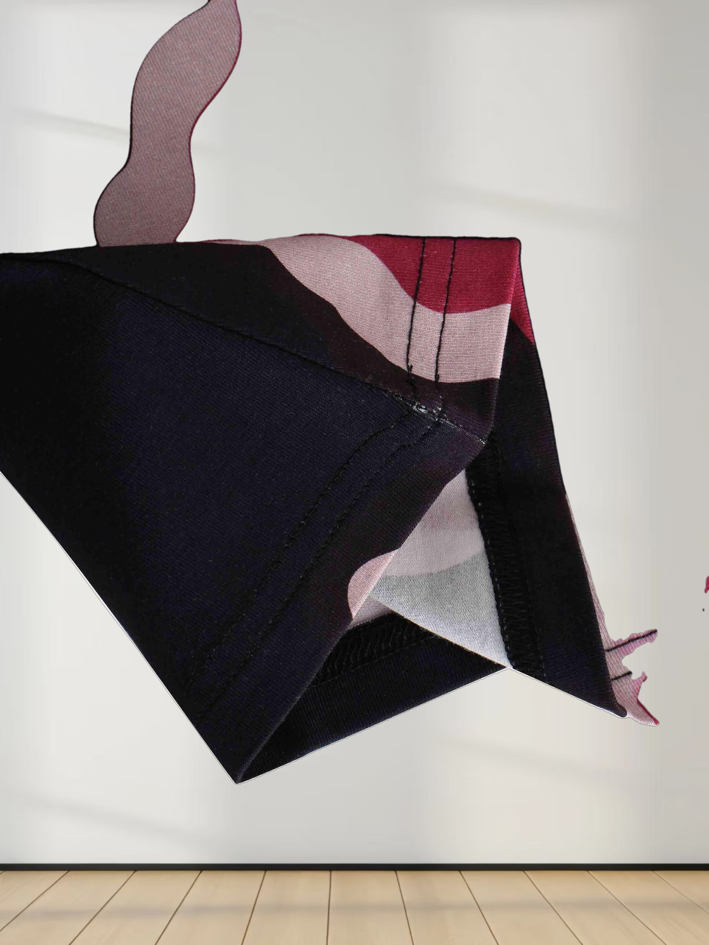 Printed Modal Turtleneck-Pink Lightning