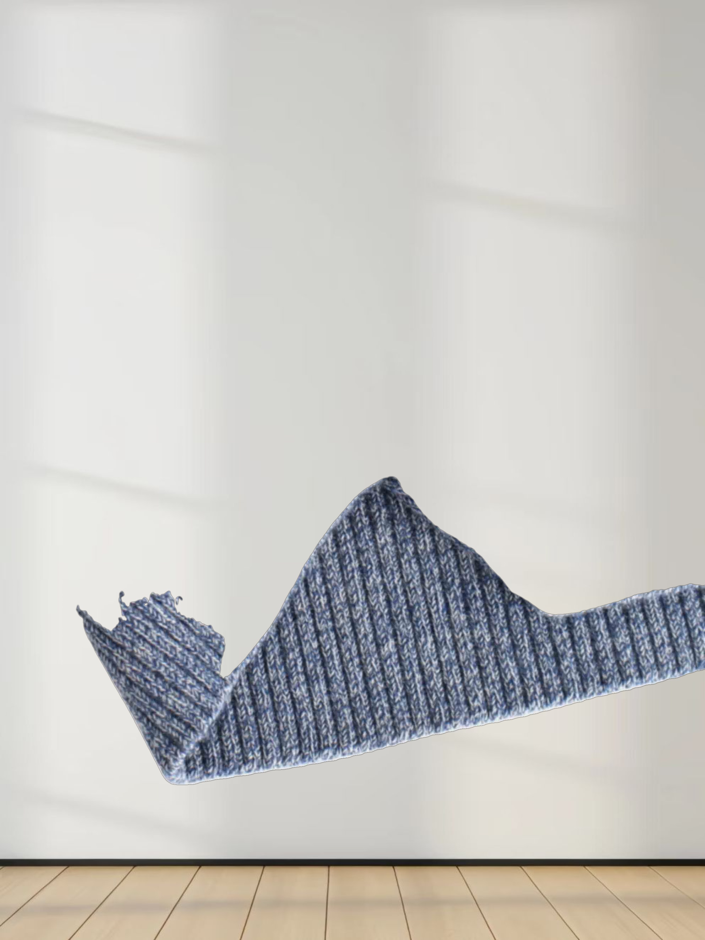 Knit Cable Sweater-Heathered Blue