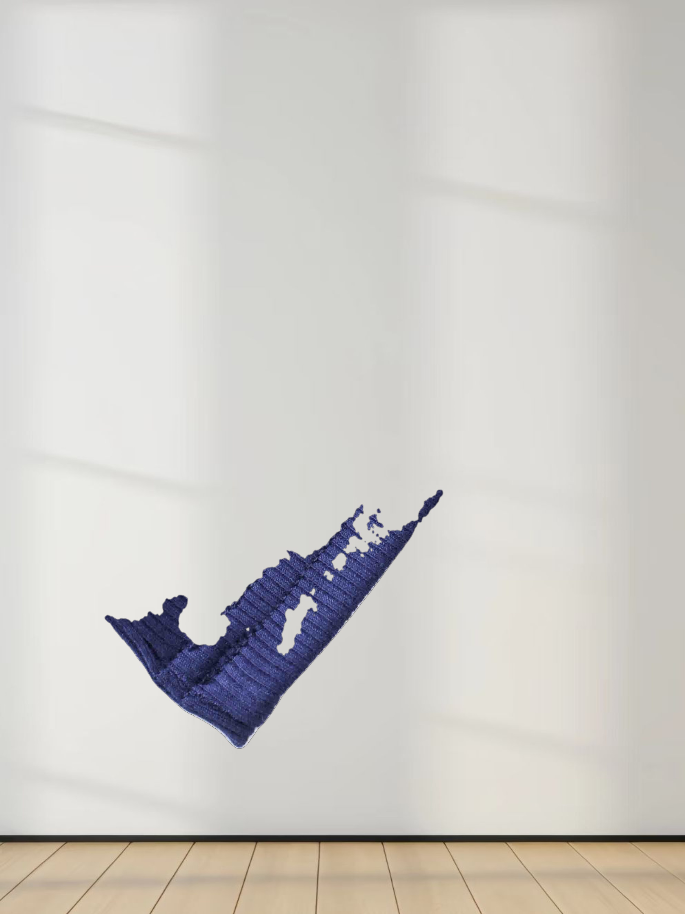 RIBBED WRAP TEE-NAVY