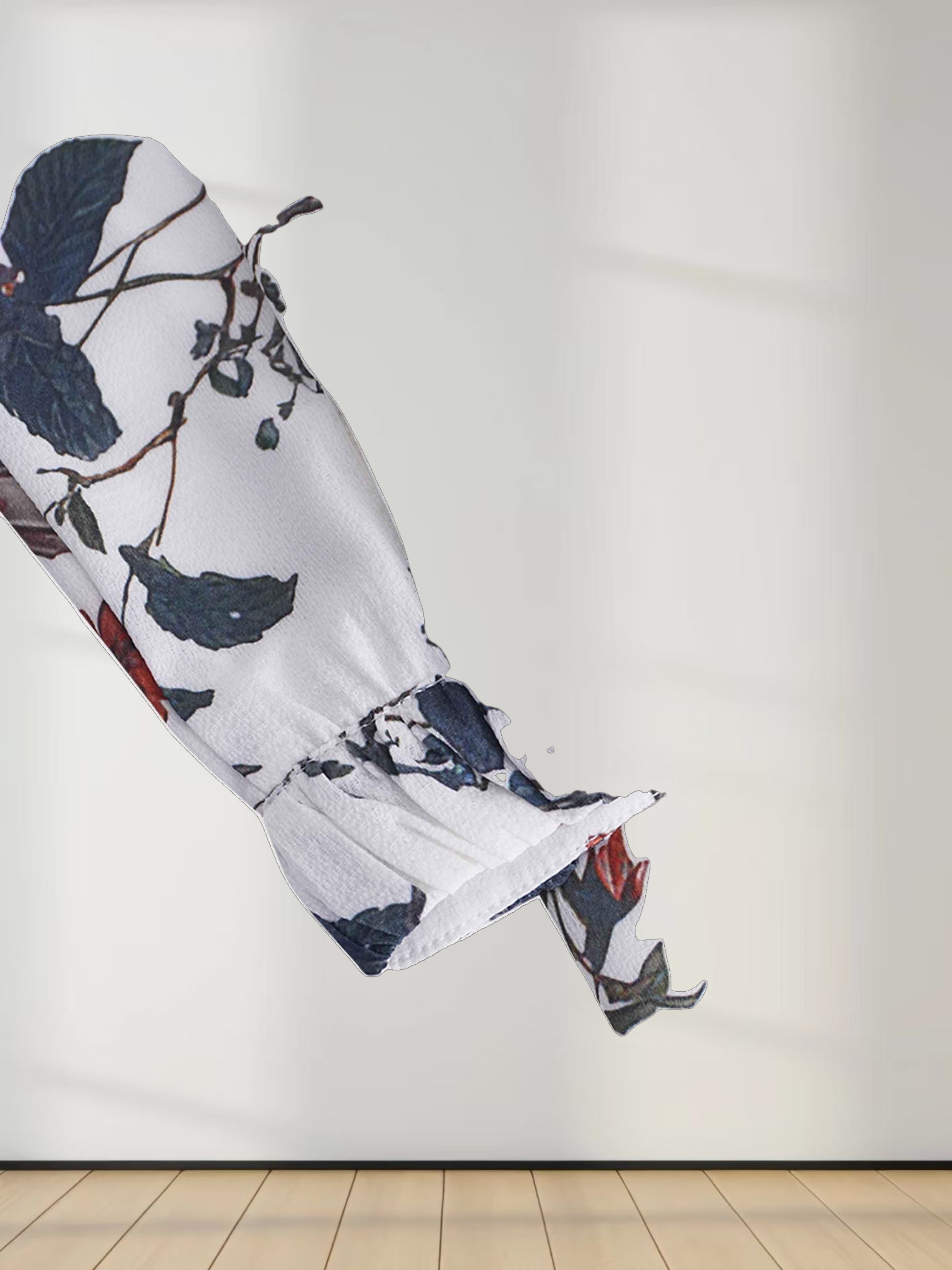 Gathered Neck Straight Maxi Dress- Antique Floral