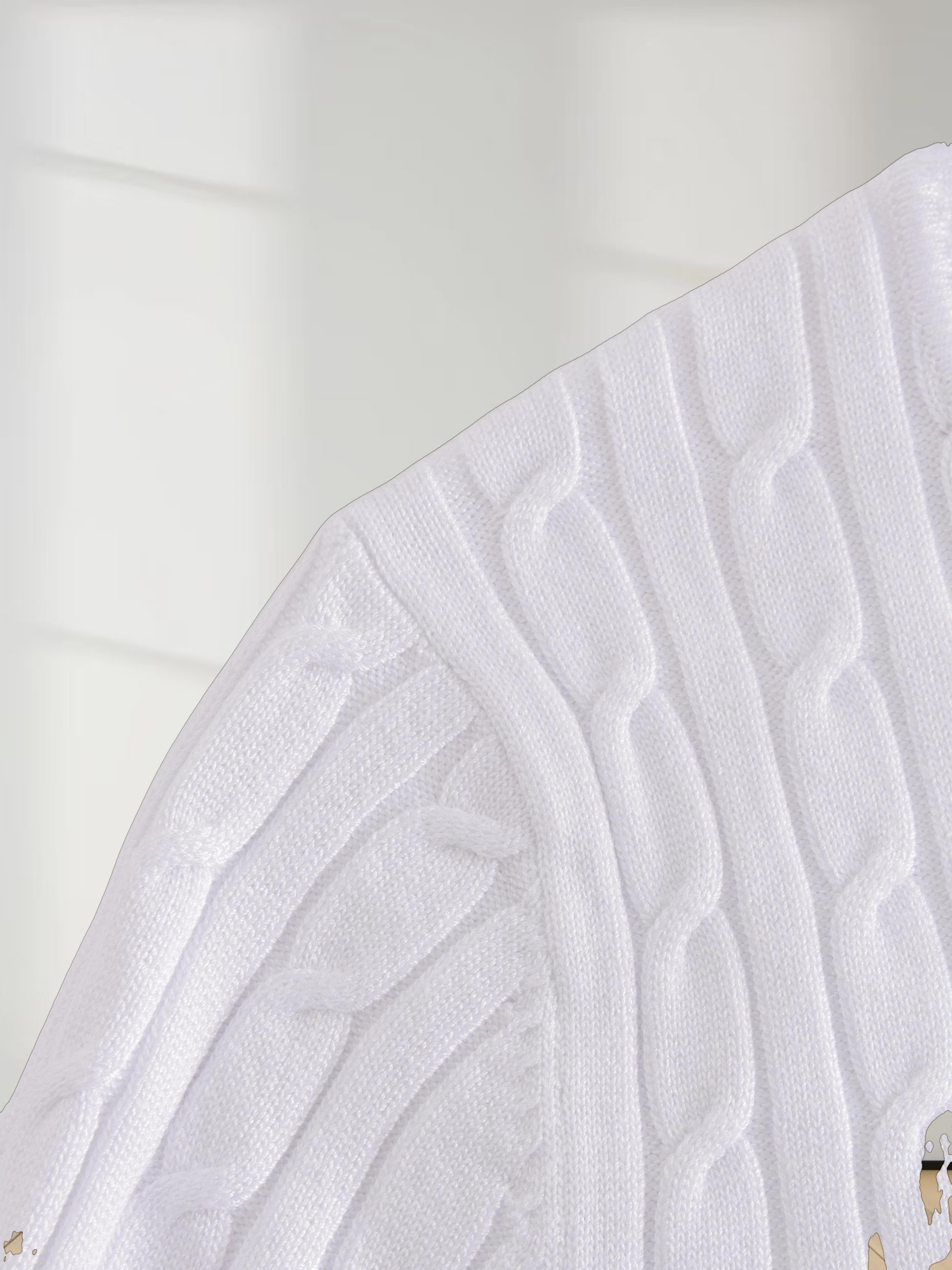 Knit Cable Sweater-White