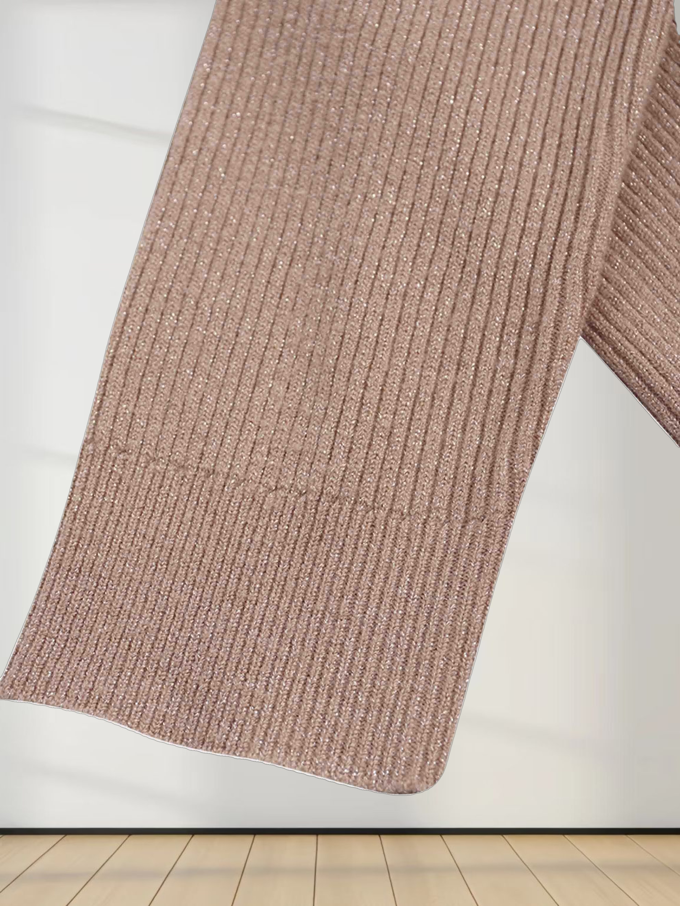 Lurex Ribbed Sweater-Blush