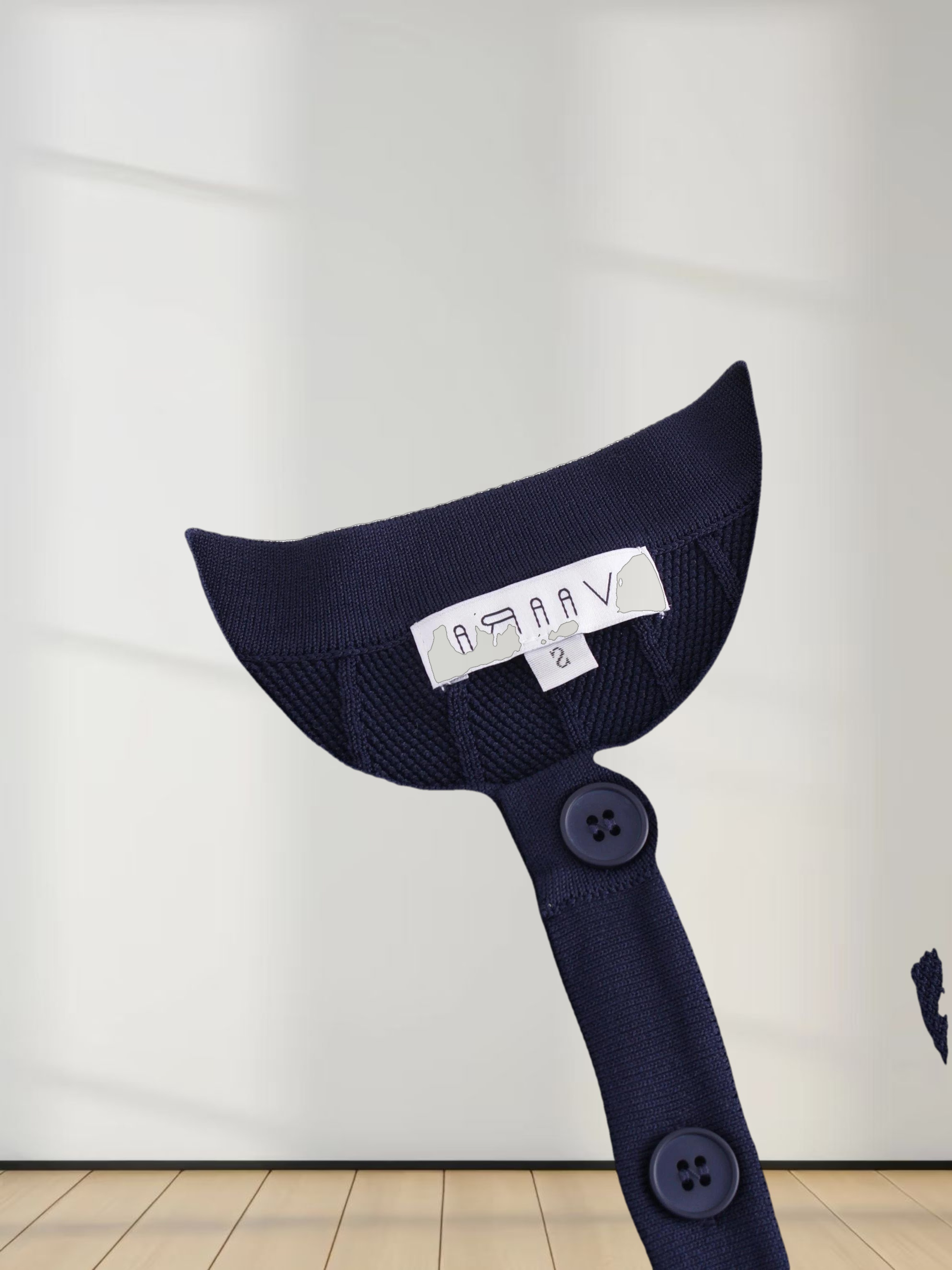 Silky Knit Cropped Cardigan-Navy