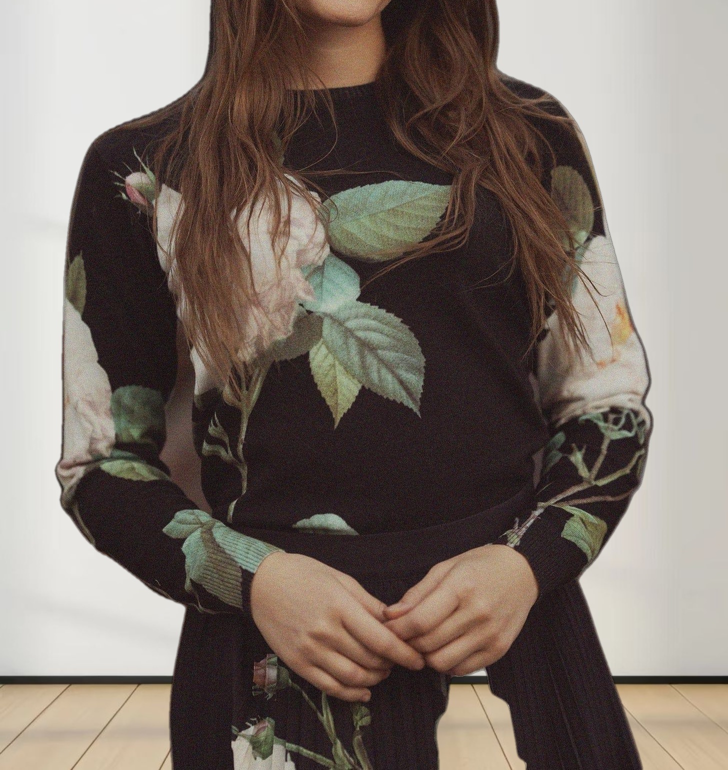 Printed Sweater-Oversized Floral