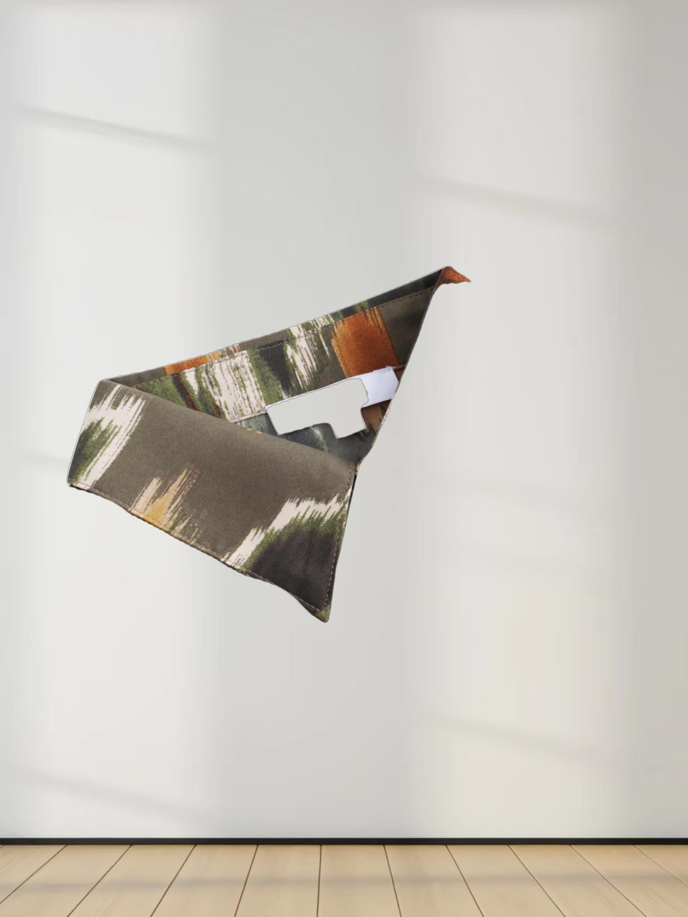 Puff Sleeve Elastic Waist Shirtdress - Olive Ikat