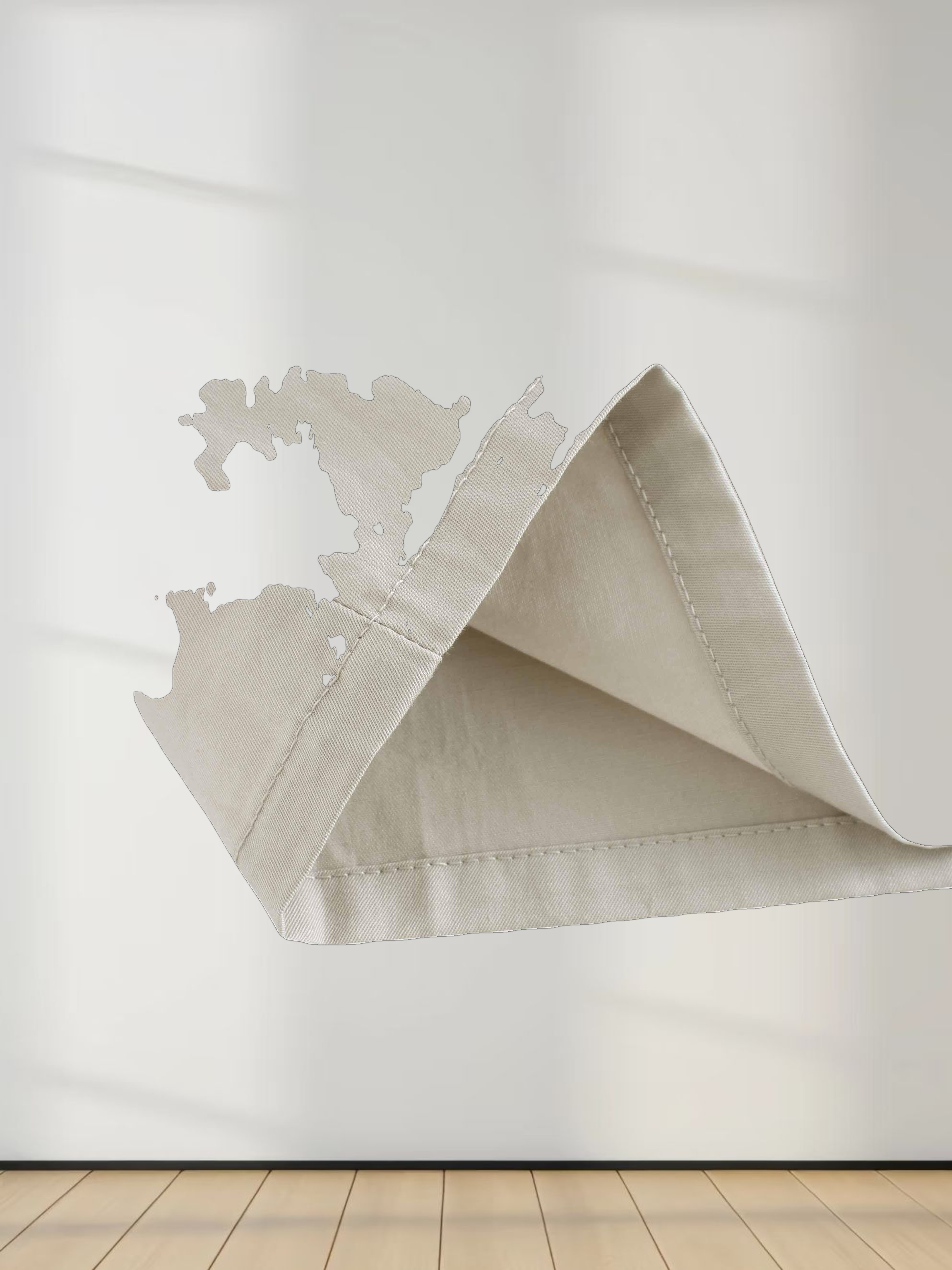 Stitch Down Cotton Pleated Skirt-Light Grey