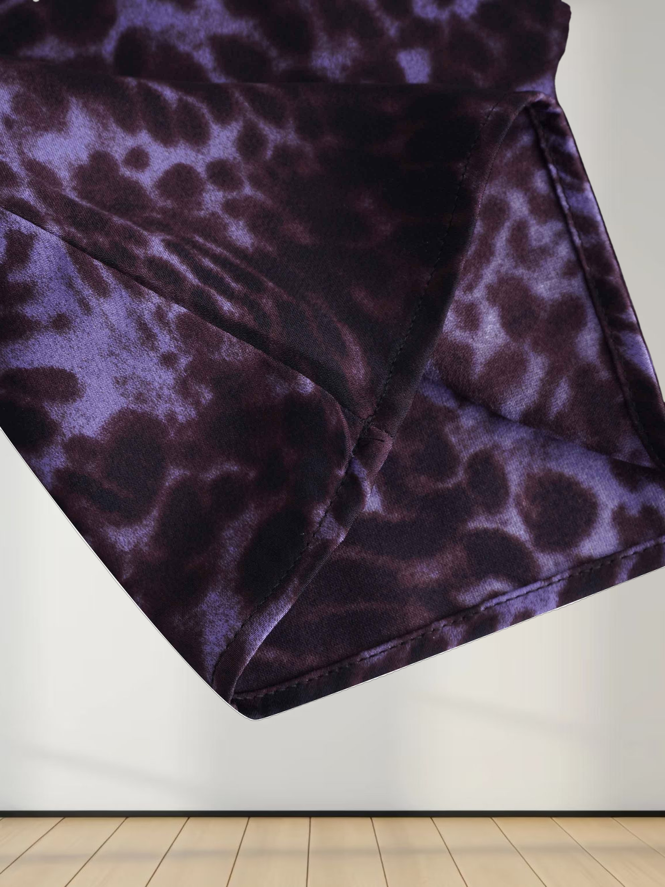 A-Line V Neck Slip Dress-Purple Pebbles