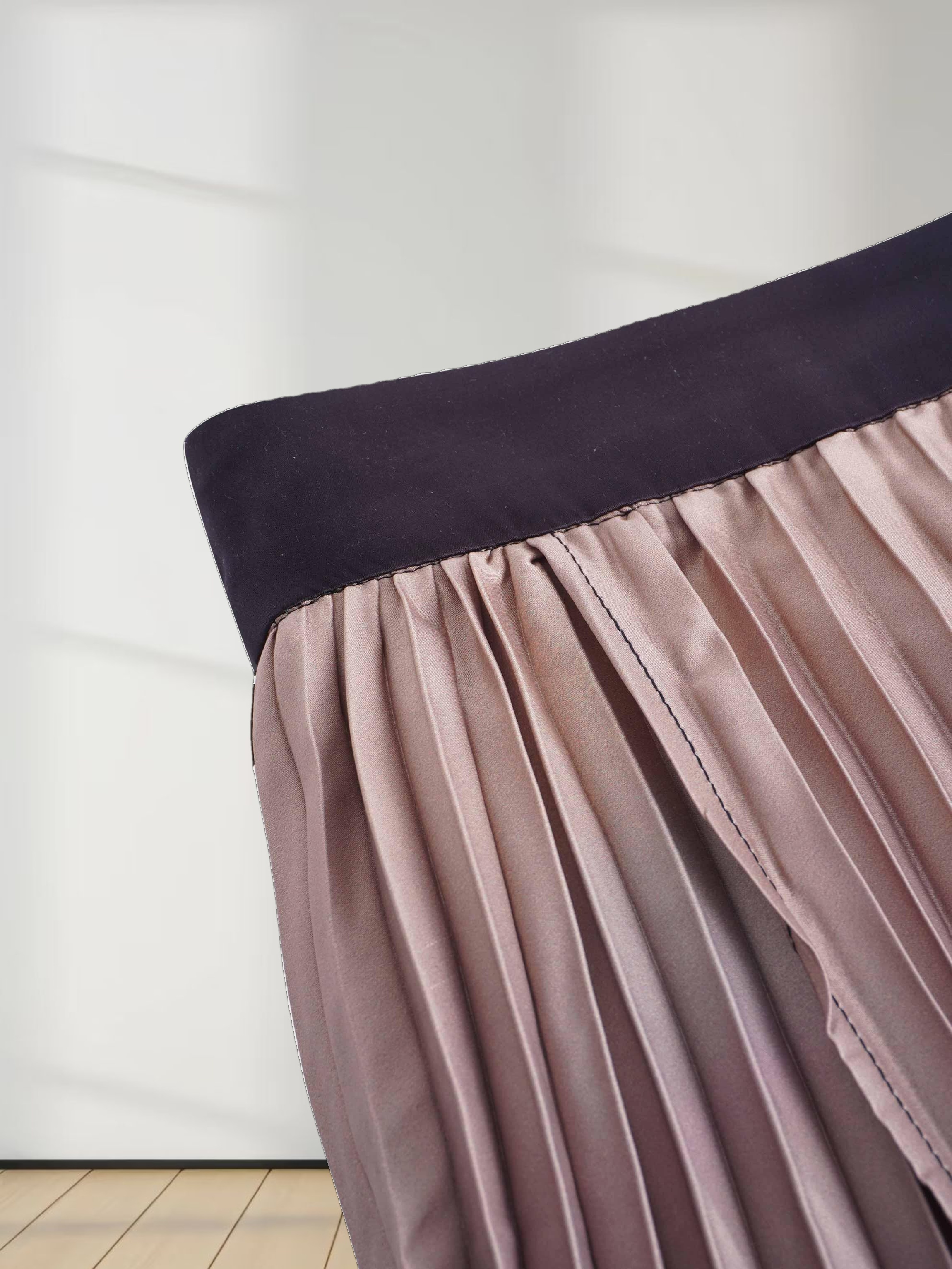 Ombre Faux Wrap Skirt - Brown