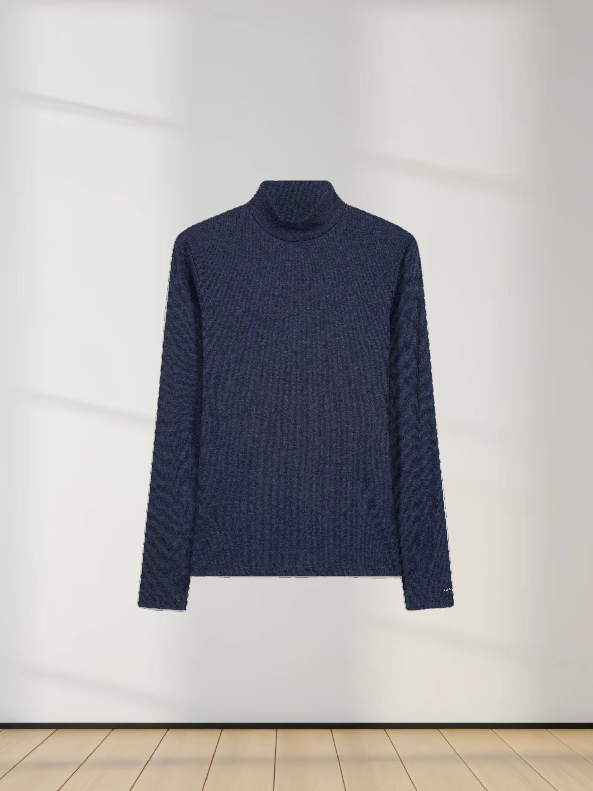 HEATHERED TURTLENECK-NAVY