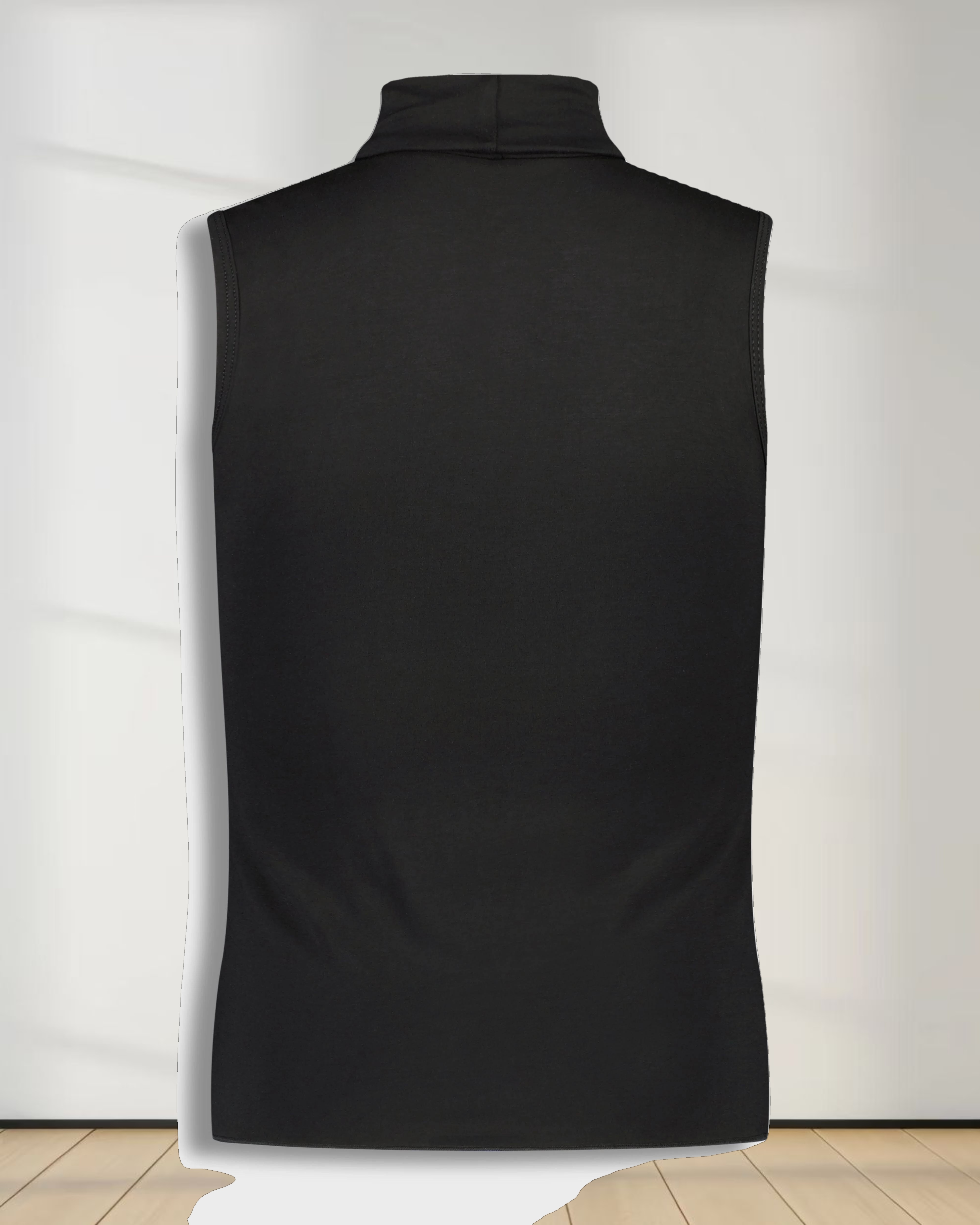 SLEEVELESS MODAL TURTLENECK-BLACK