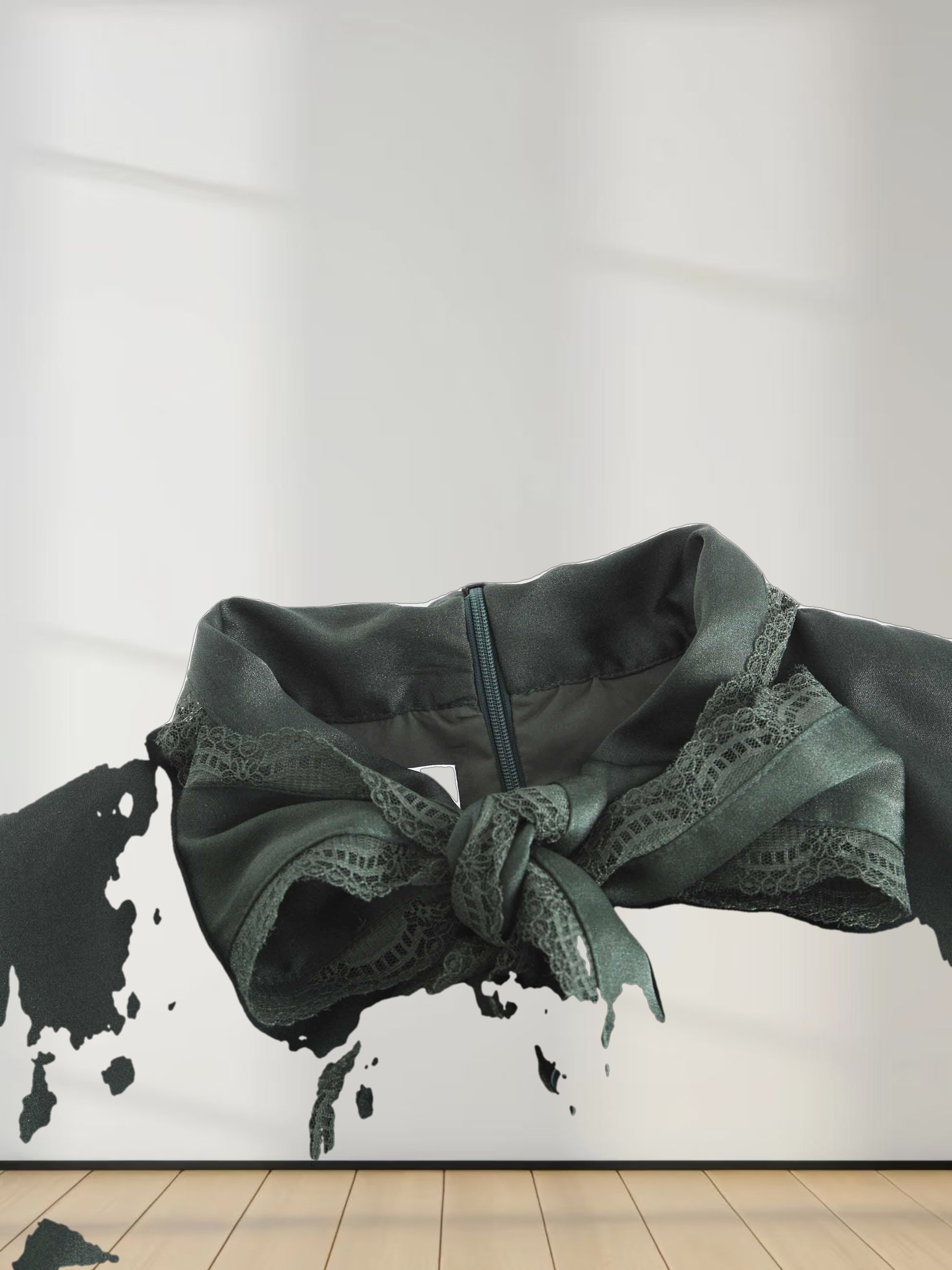 Double Layer Hem Dress-Green