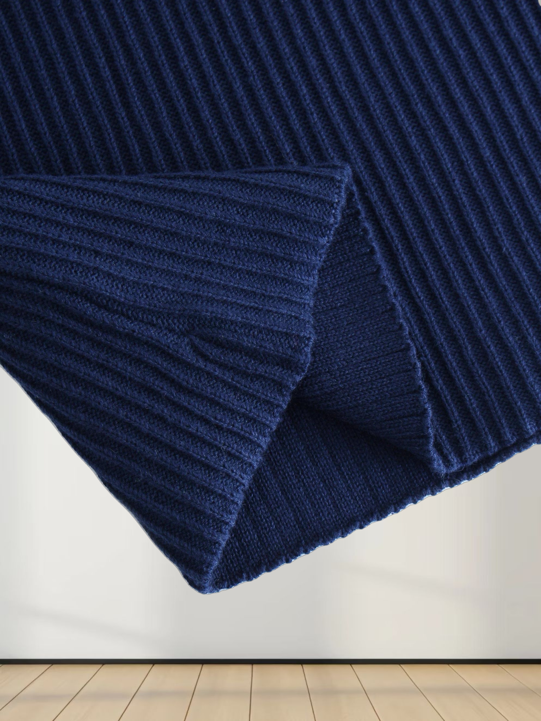 Sleeveless Ribbed Crew-Navy