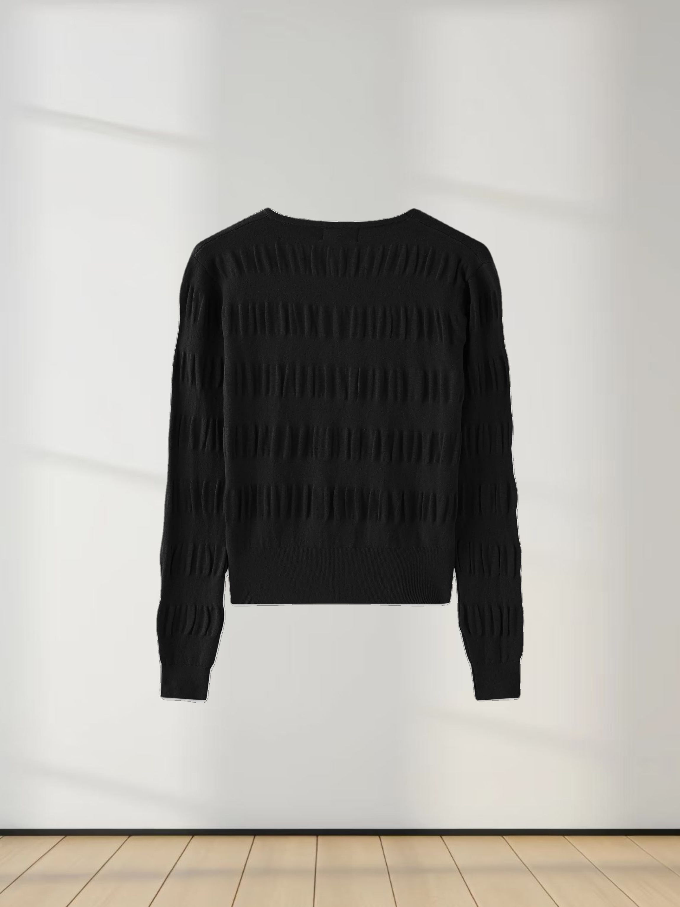 Ruched Sweater-Black