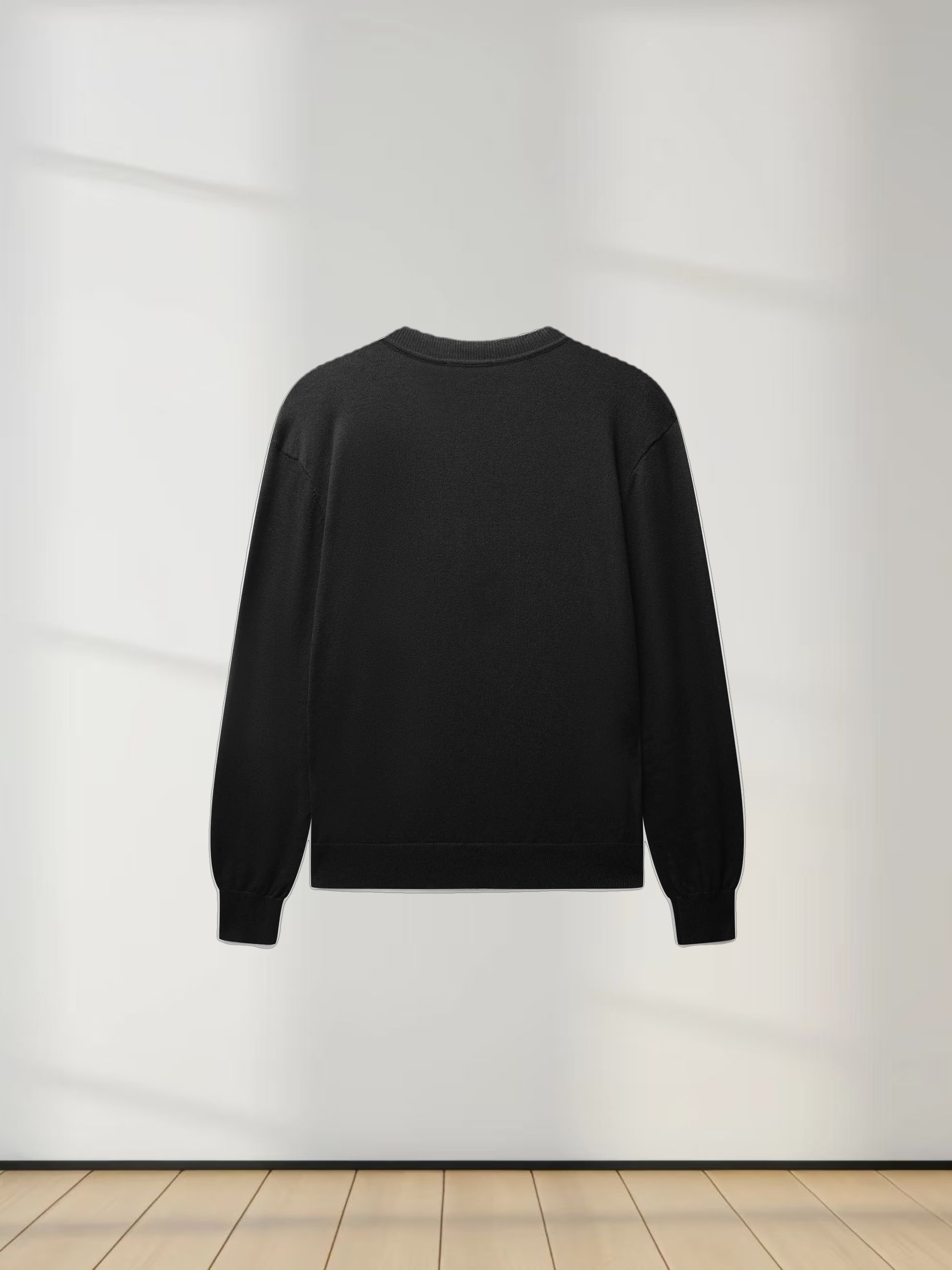 High V Lightweight Sweater-Black
