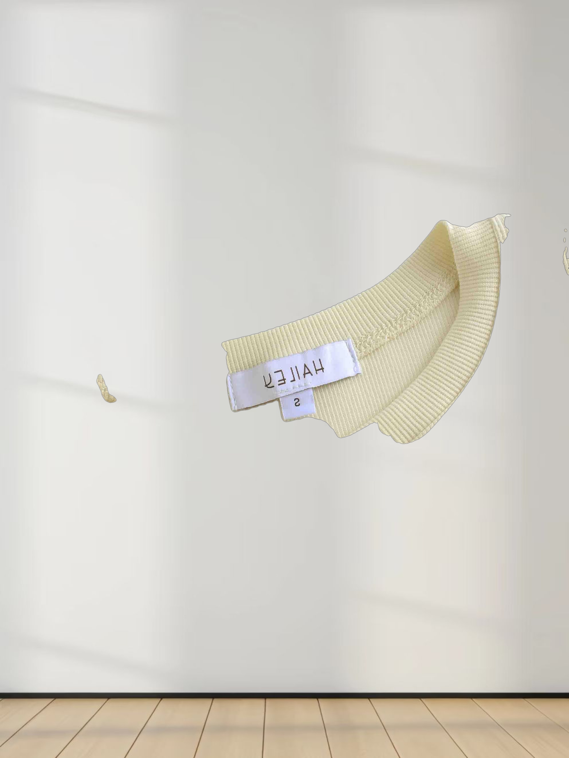 Ribbed Crew Neck Puff Sleeve Top-Ivory