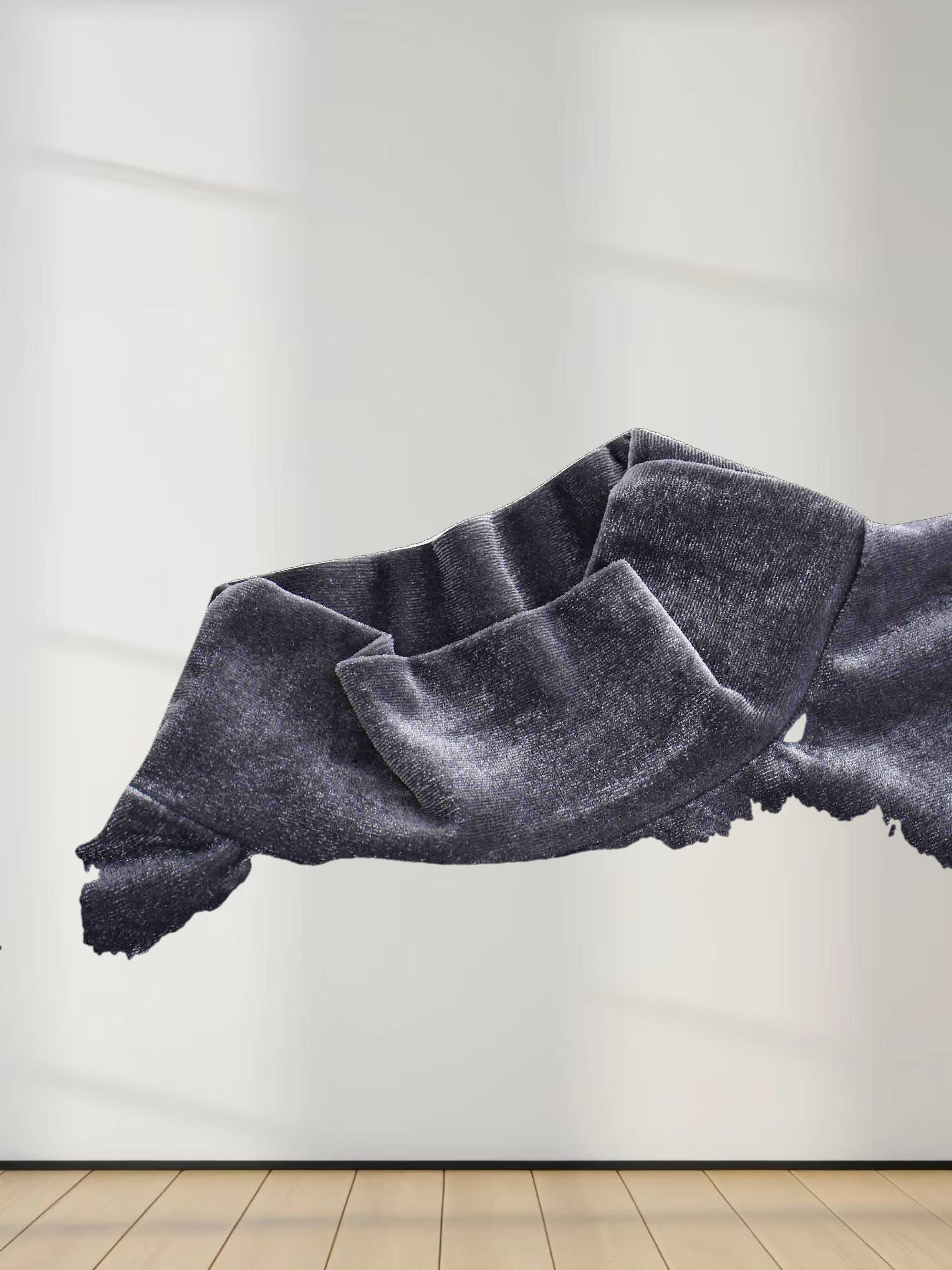 Velour Mock Neck Turtleneck-Grey