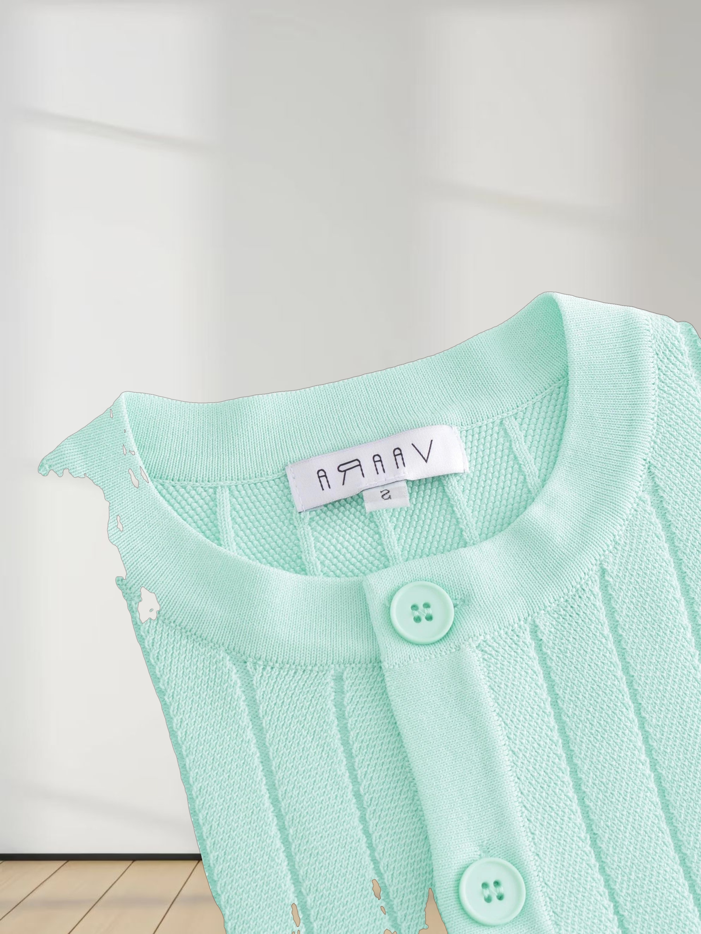 Silky Knit Cropped Cardigan-Mint Green