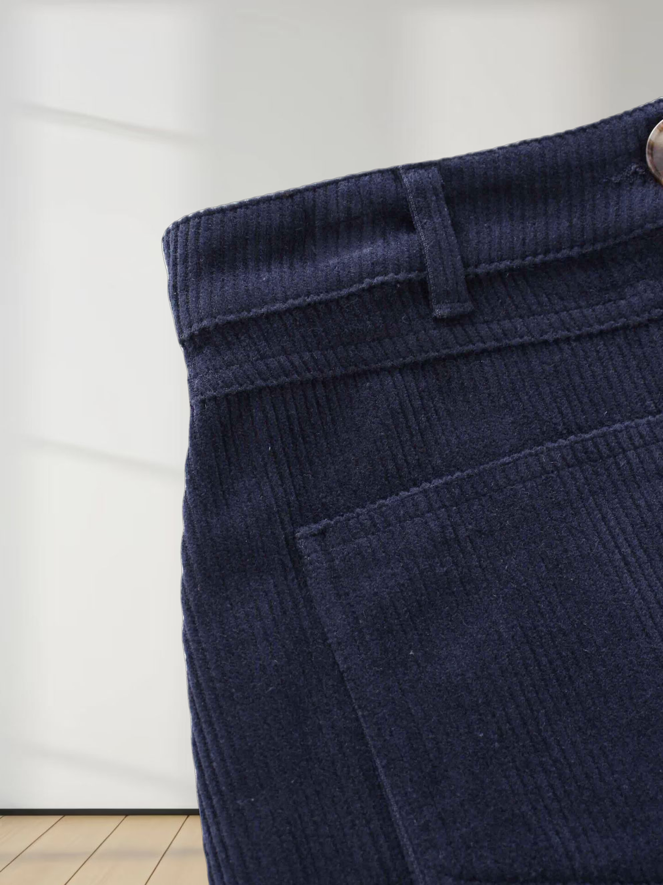 Straight Pocket Skirt-Navy
