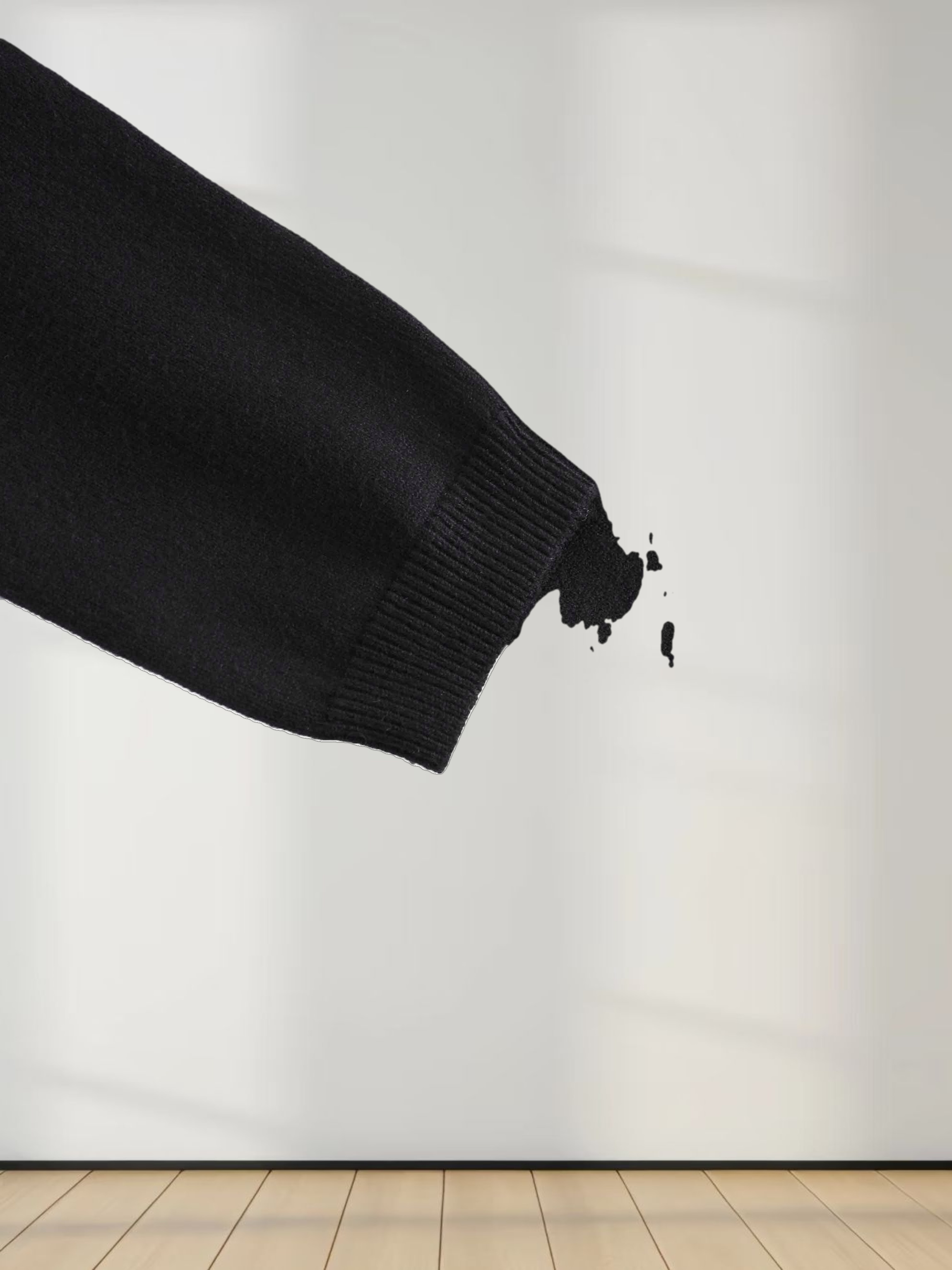 Embellished Crew Sweater-Black